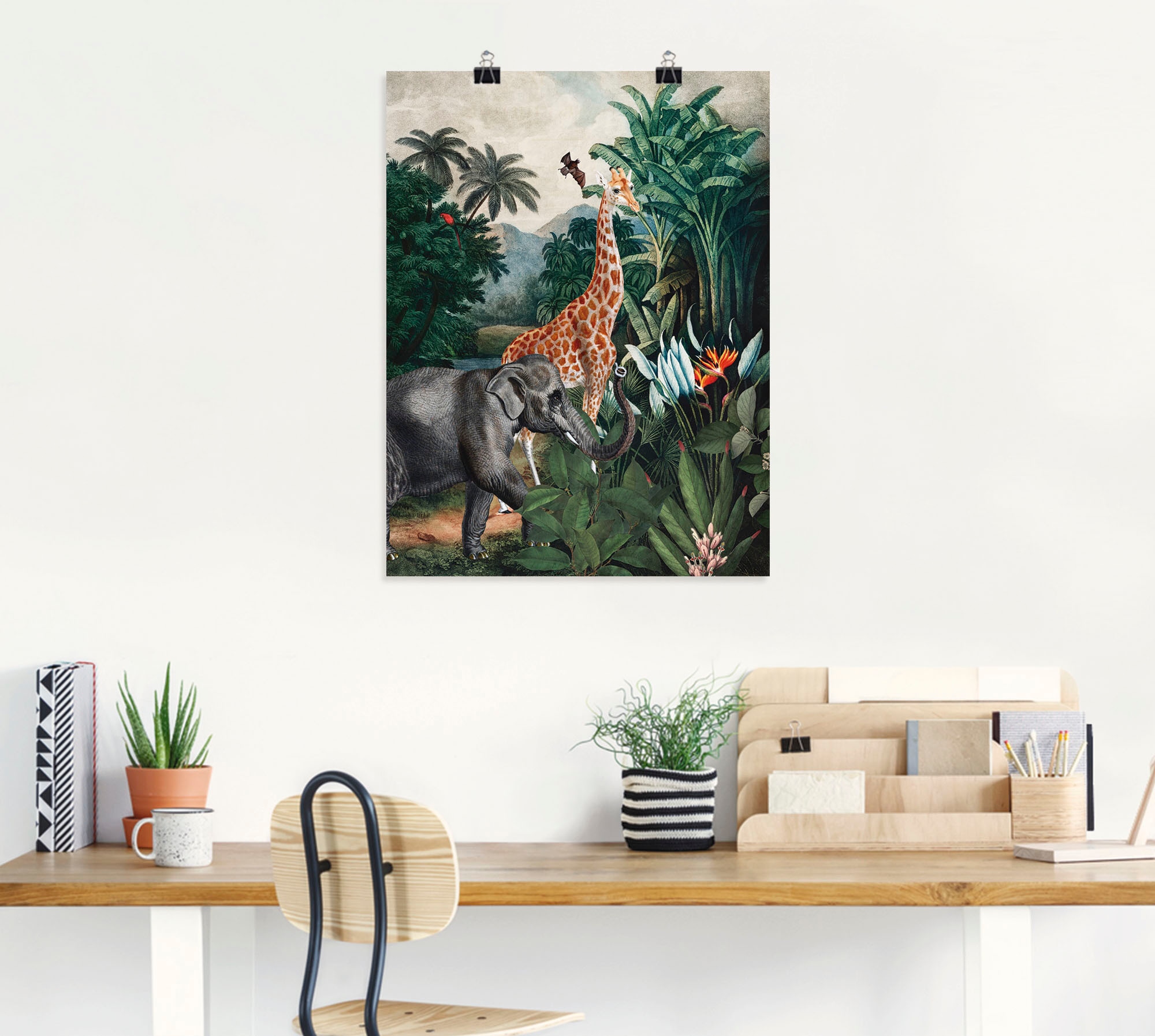 Artland Wandbild »Afrikanischer Dschungel«, Wildtiere, (1 St.), als Alubild, Outdoorbild, Leinwandbild, Poster in verschied. Größen