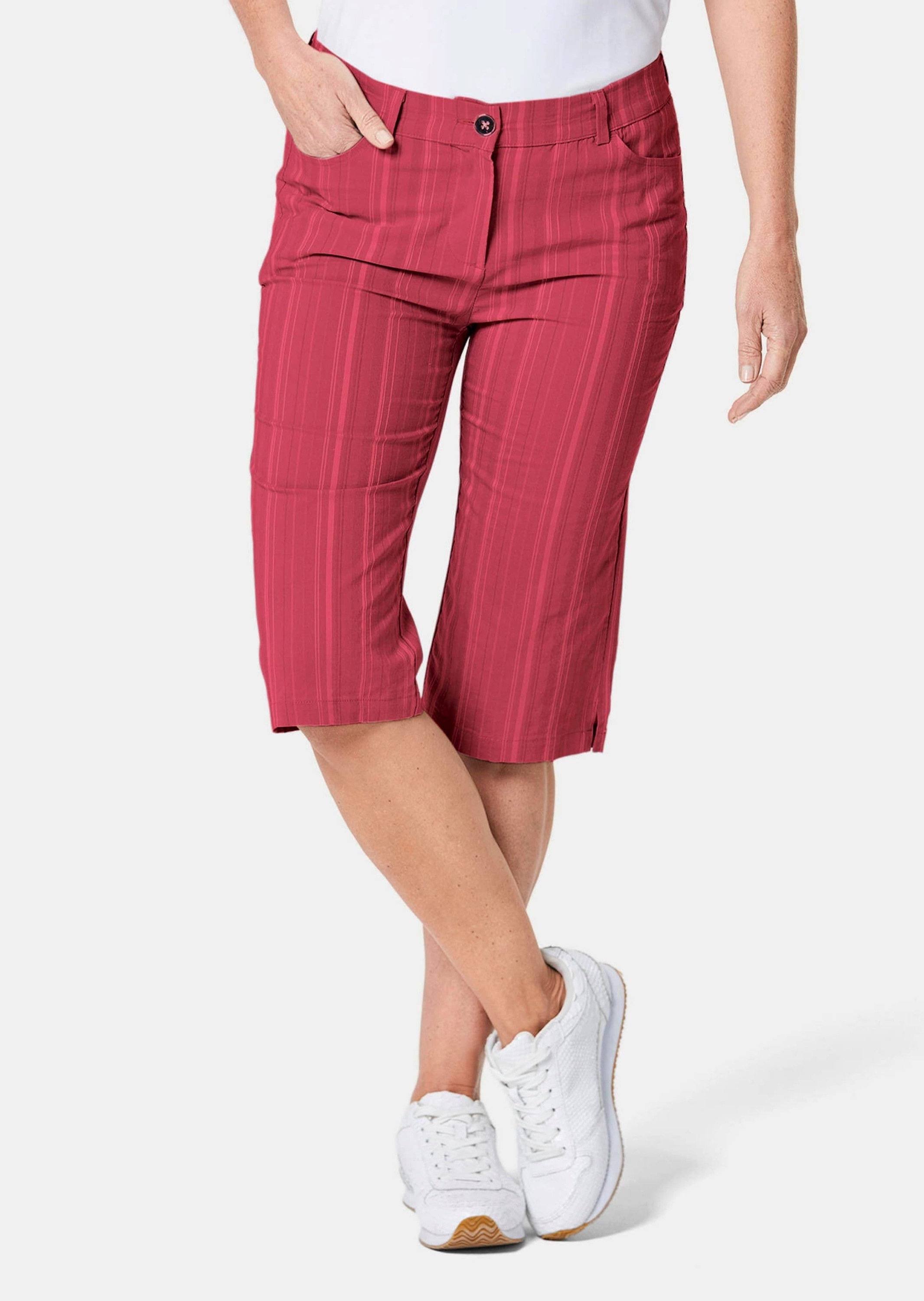 GOLDNER Stoffhose »Bermuda in strukturierter elastischer Ware«