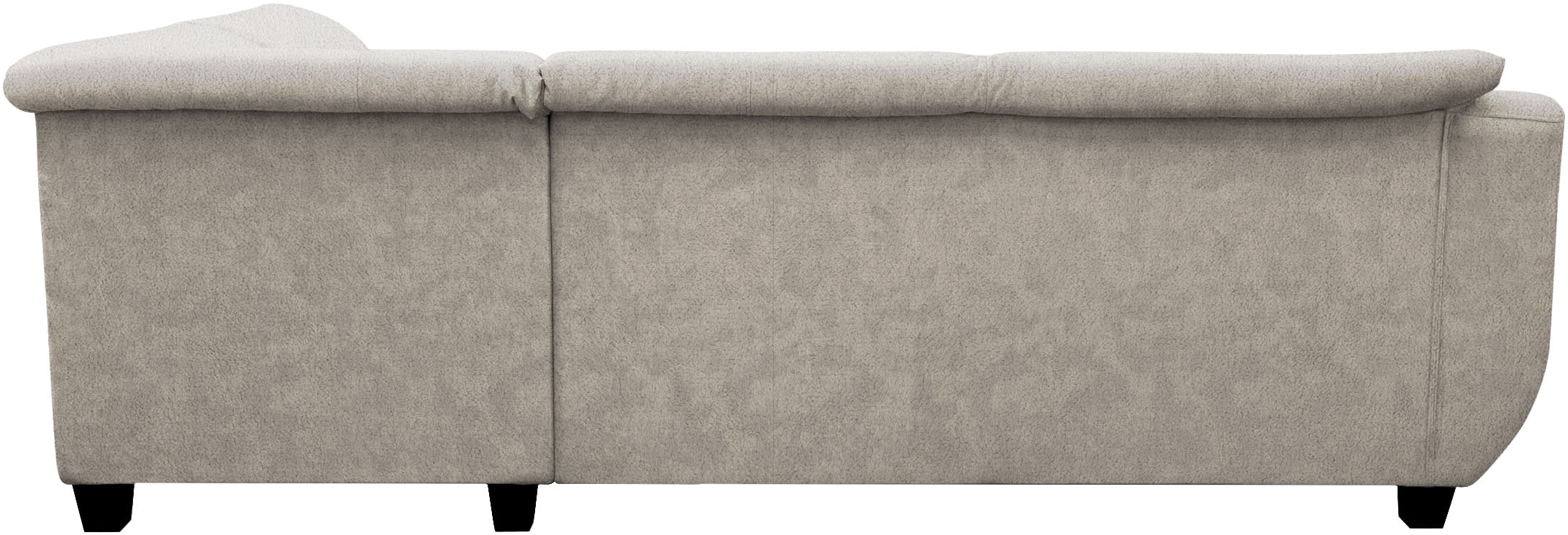 OTTO home Ecksofa »Silkeborg BxT: 254x186 cm, formschönes Sofa mit dunklen Füßen« aus pflegeleichtem, weichem Luxus-Microfaser