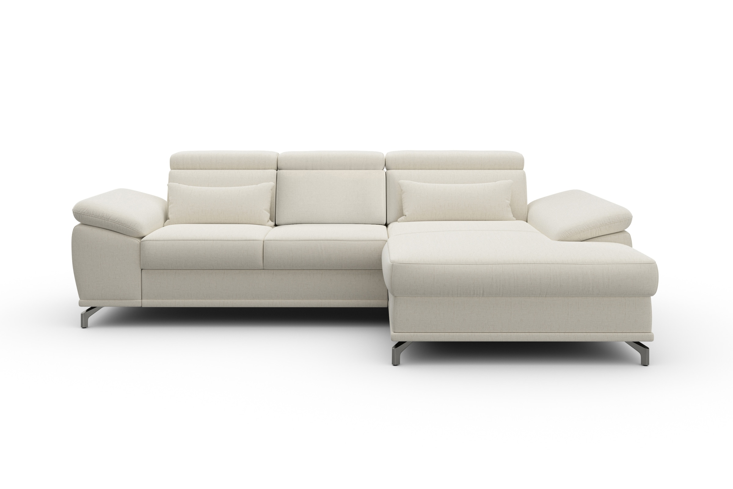 sit&more Ecksofa »Cabrio L-Form, B: 295 cm, mit Sitztiefen-, Arm- & Kopfteilverstellung«, 2 Nierenkissen, Federkern, optional Bettfunktion und Stauraum