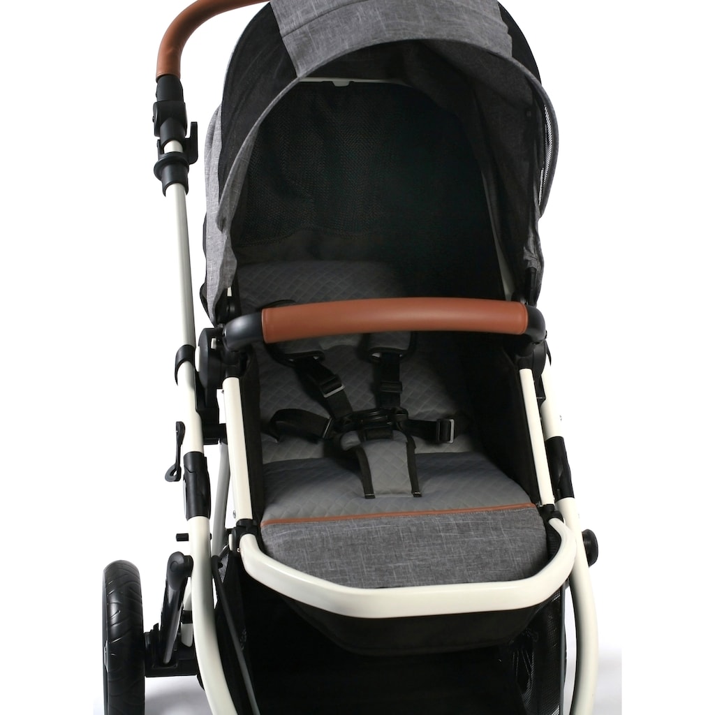 CHIC4BABY Kombi-Kinderwagen »Torre, Melange Grau«, 15 kg, ; Kinderwagen