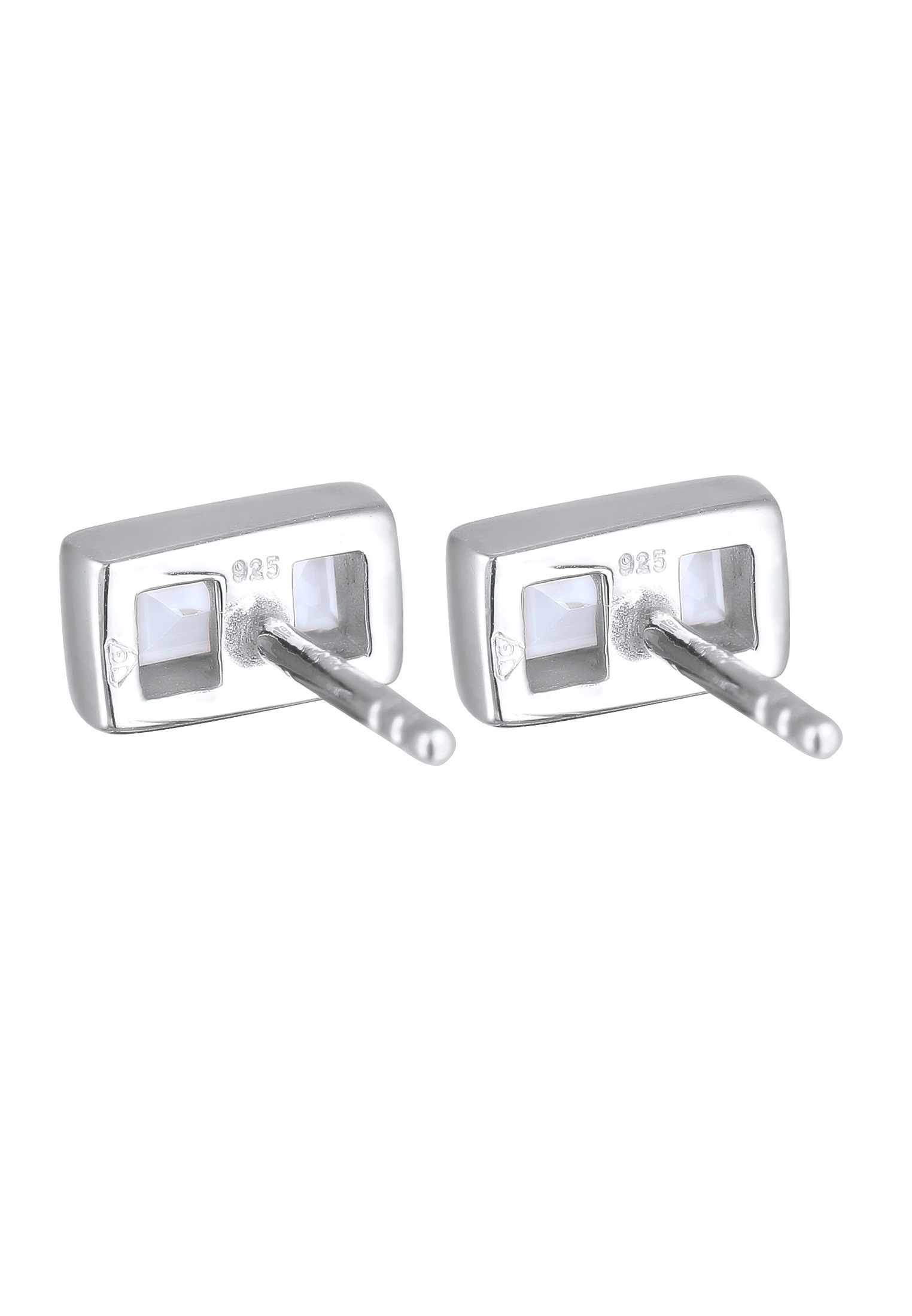 Kuzzoi Paar Ohrstecker »Ohrringe Rechteck Topas Weiß 925 Sterling Silber«