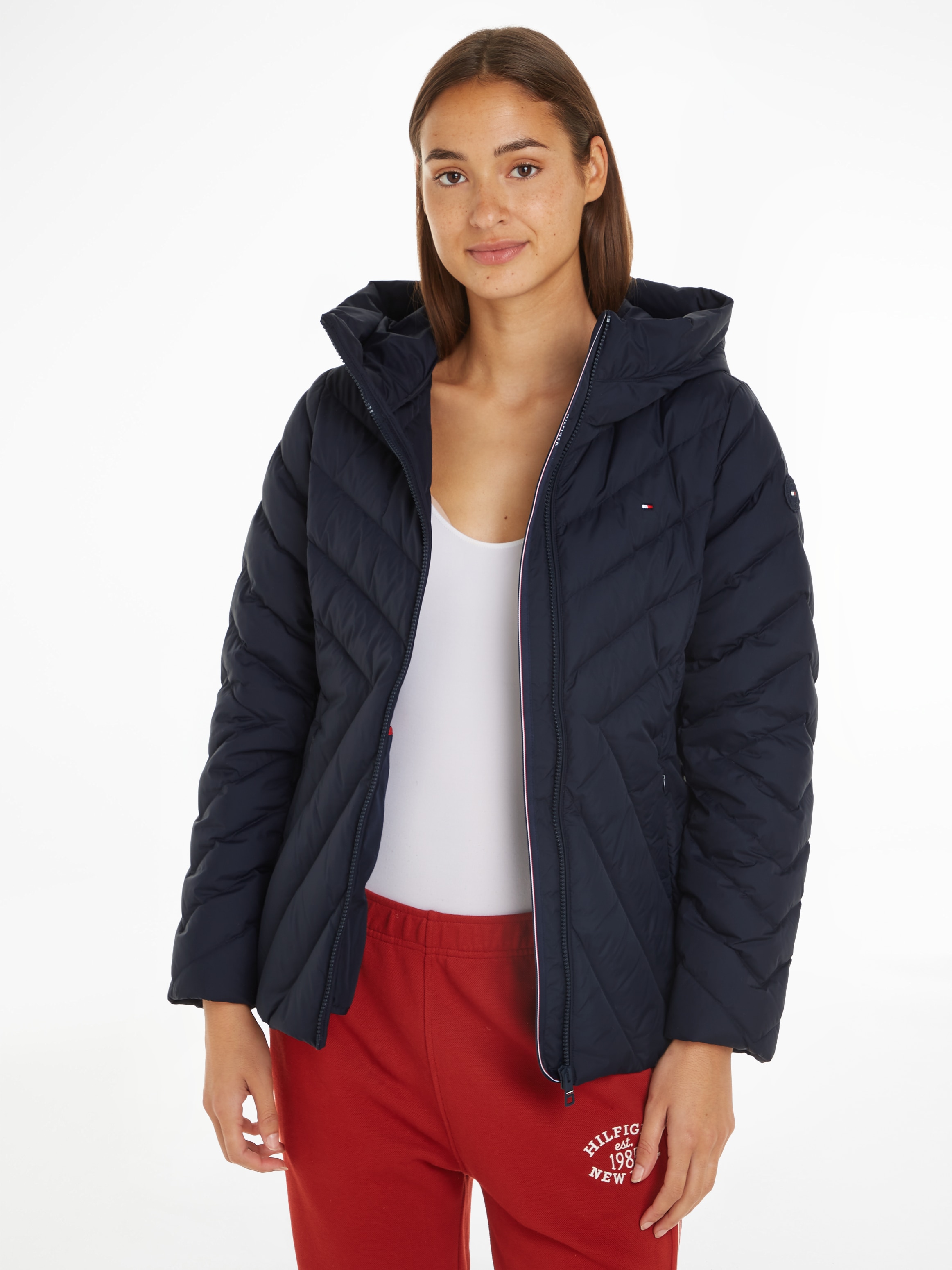 Steppjacke »CHEVRON MW PADDED JACKET«, mit Kapuze, mit mittelstarker Wattierung und...