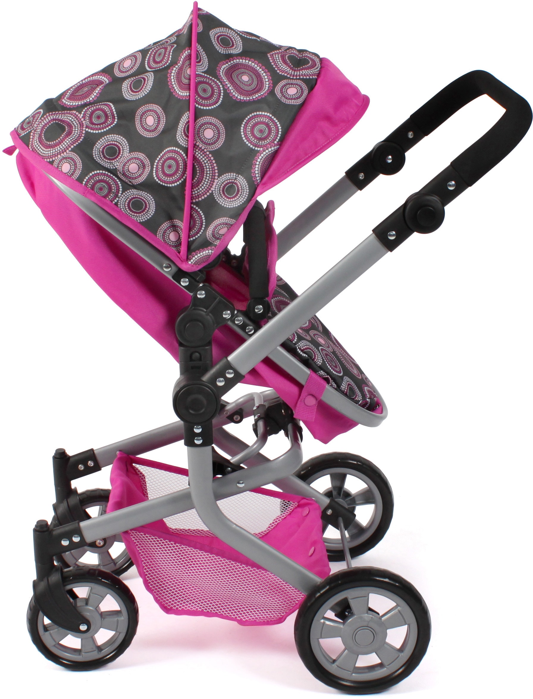 CHIC2000 Kombi-Puppenwagen »Mika, Hot Pink«, mit schwenkbaren Vorderrädern