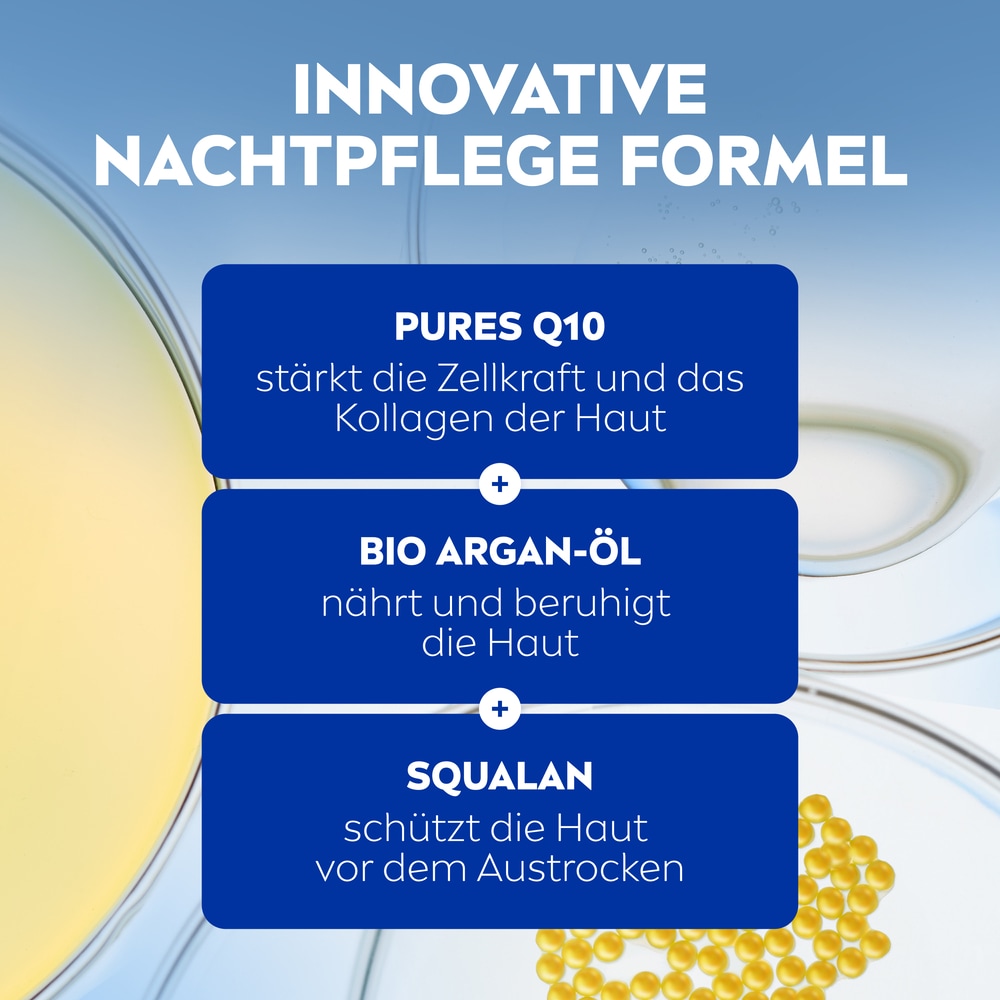 Nivea Nachtcreme »Q10 ANTI-FALTEN EXTRA-REICHHALTIG NACHTPFLEGE« speziell für trockene bis sehr trockene Haut