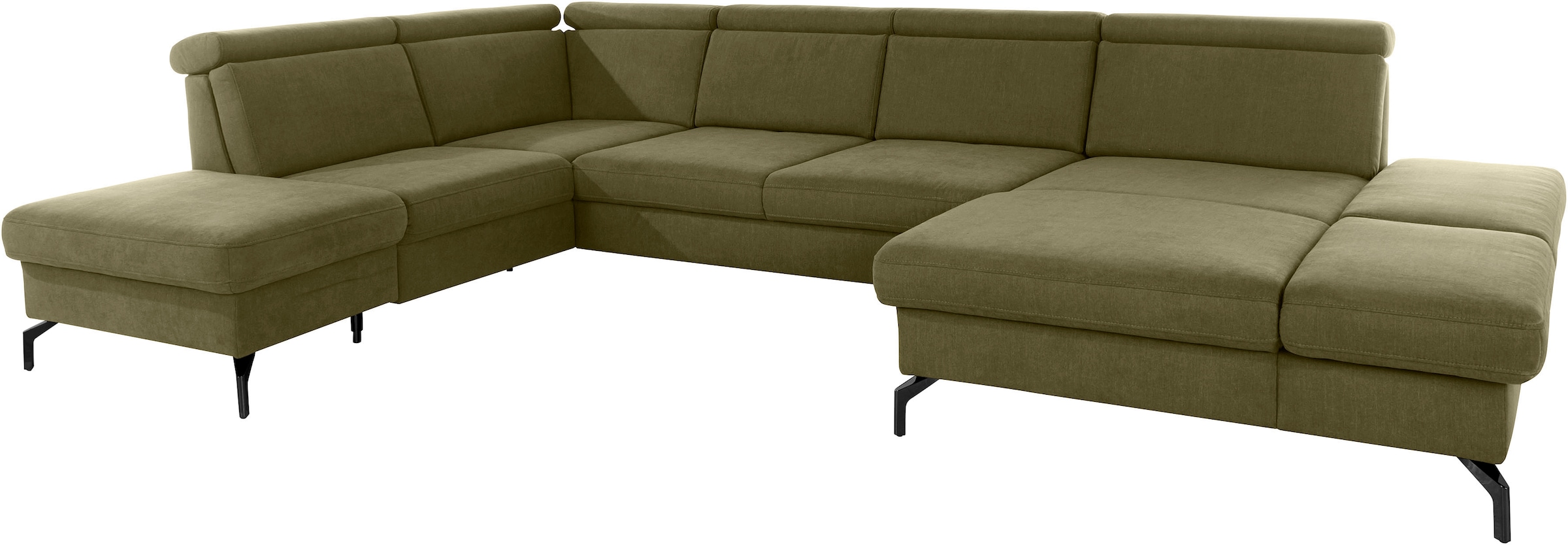 sit&more Wohnlandschaft »Brisbane U-Form« Fußhöhe 15 cm, inklusive Sitztiefen-, Armteil- und Kopfteilverstellung