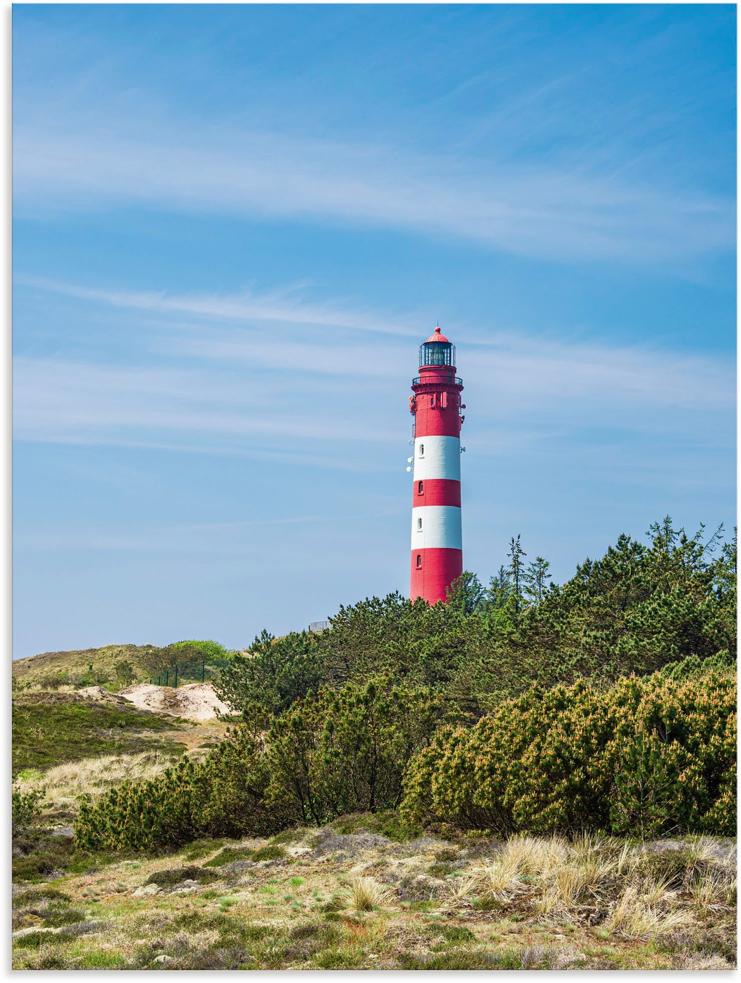 Artland Wandbild »Leuchtturm in Wittdün auf Insel Amrum«, Gebäude, (1 St.), in vielen Größen & Produktarten - Alubild / Outdoorbild für den Außenbereich, Leinwandbild, Poster, Wandaufkleber / Wandtattoo auch für Badezimmer geeignet