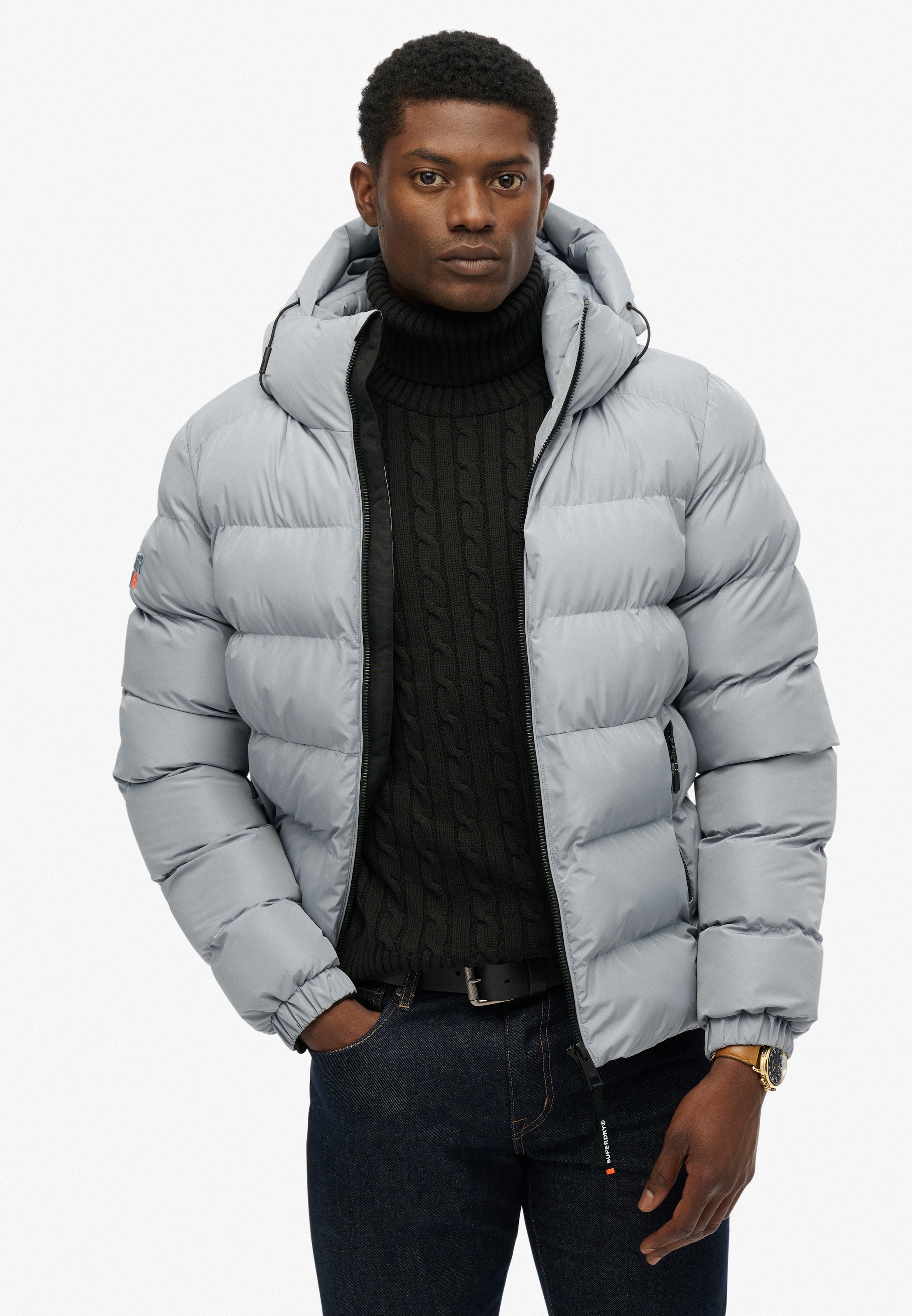 Superdry Steppjacke »HOODED SPORTS PUFFER JACKET«, mit Kapuze