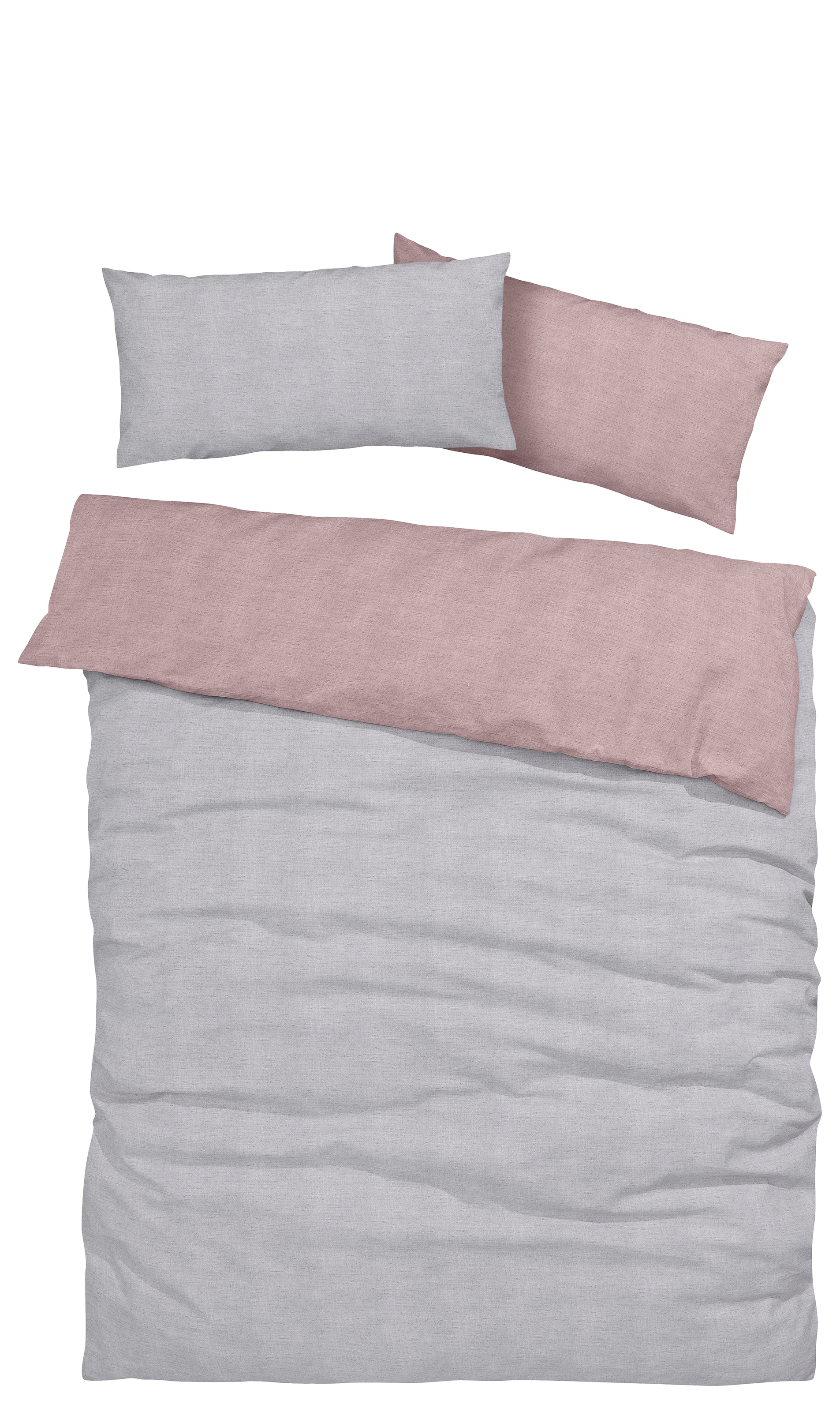 Bruno Banani Wendebettwäsche »Merlin, in den Qualitäten Linon (kühlend) und Biber (wärmend), atmungsaktiv, Flächengewicht 140 g/m², 100% Baumwolle, unterstützt Cotton made in Africa, mit Knopfverschluss«, (2 tlg.)