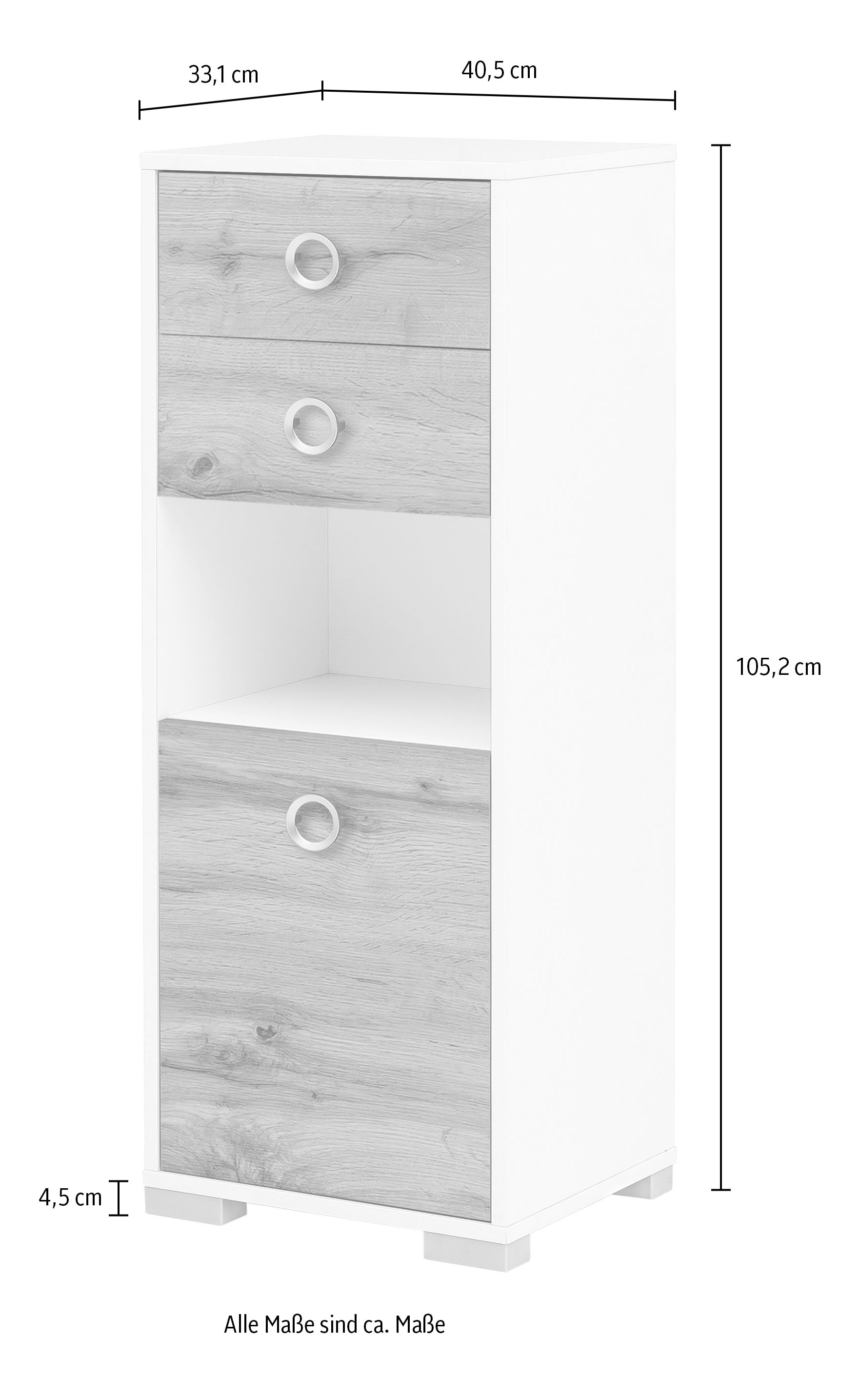 welltime Midischrank »Kimi, Höhe 105,2 cm« 1 Stk. tlg. Solide Verarbeitung - Dieses Produkt ist in Deutschland gefertigt