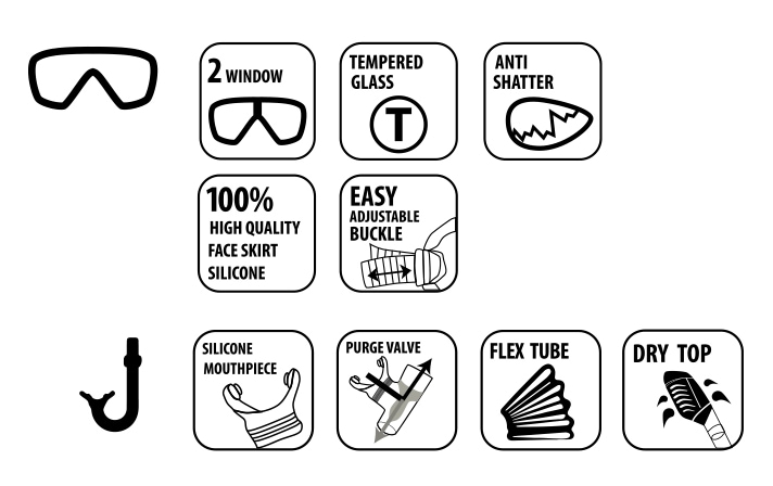 Schildkröt Tauchset »Schildkröt Schnorchel Set Pro PALAU - 2-teilig«