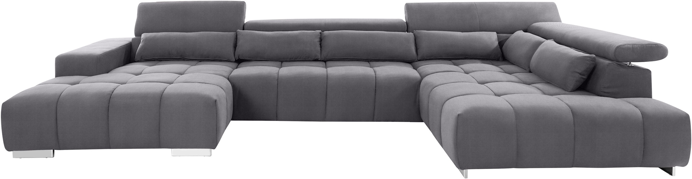 COTTA Wohnlandschaft »Orion U-Form«, mit Kopfteilverstellung & 6 Nierenkissen