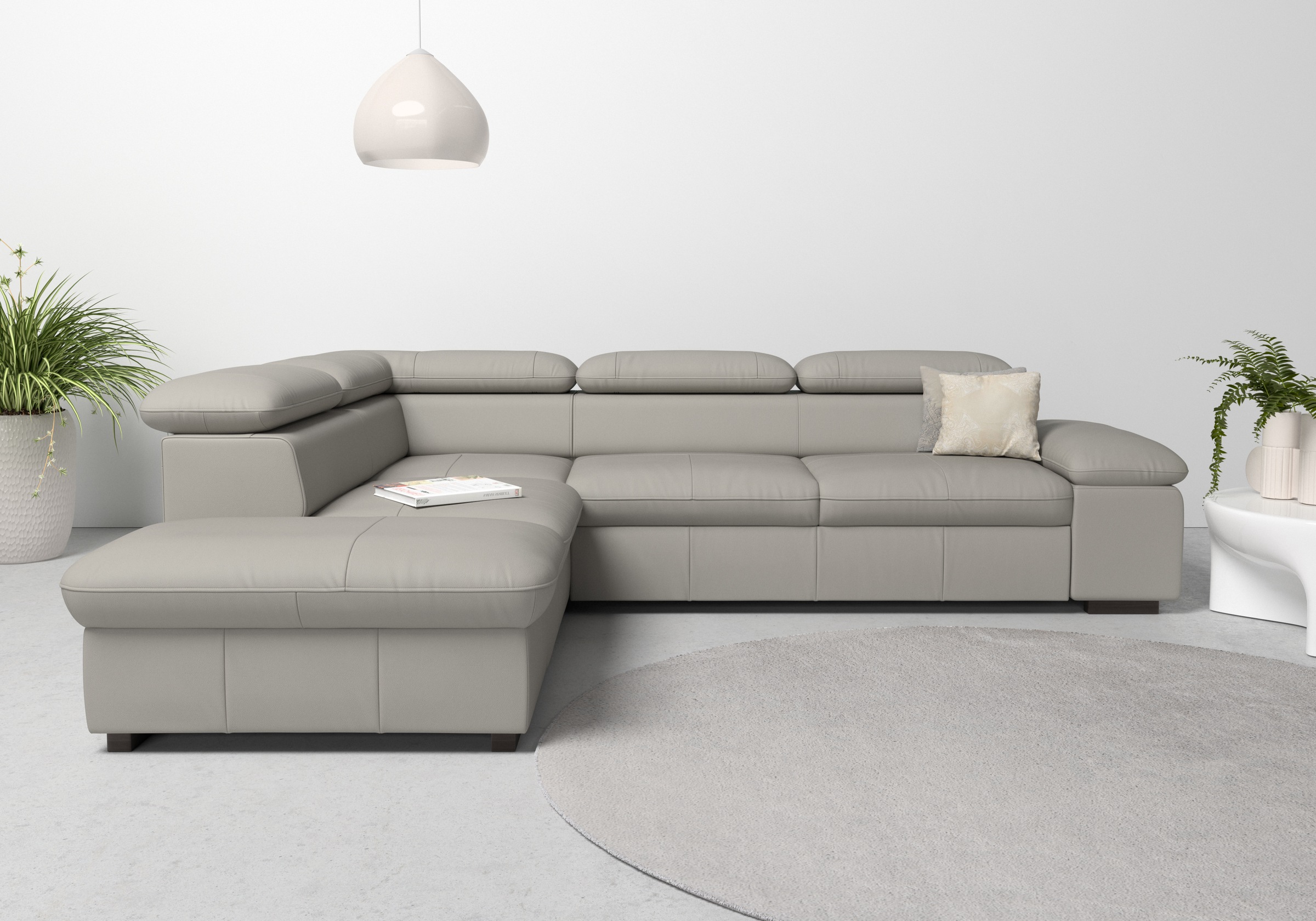Home affaire Ecksofa »Alberto L-Form«, mit Kopfteilverstellung, wahlweise mit Bettfunktion