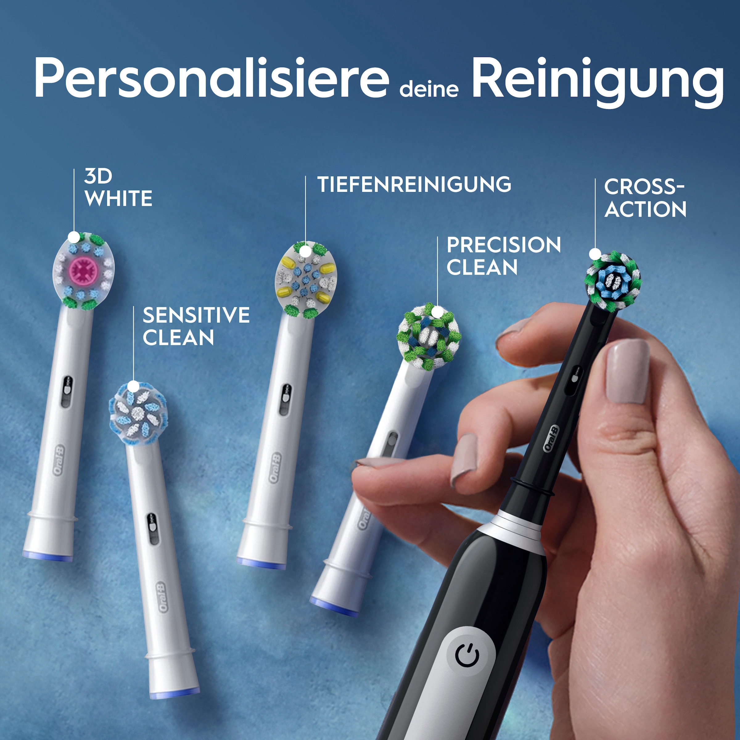Oral-B Elektrische Zahnbürste »PRO Series 1 Doppelpack« 2 Stk. Aufsteckbürsten Drucksensor