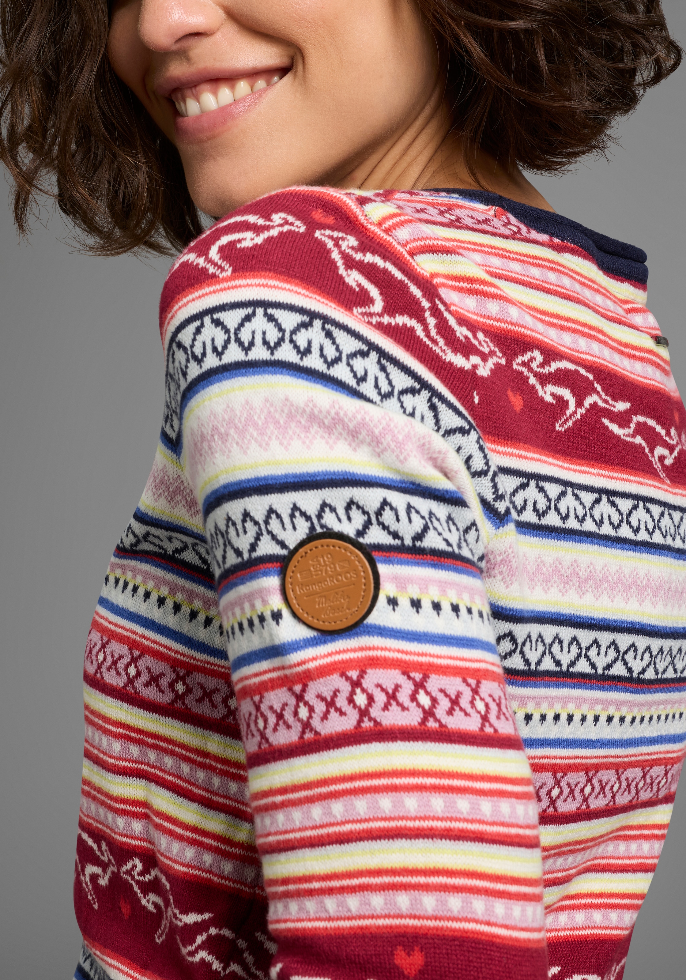 KangaROOS Norwegerpullover, im Jaquard-Feinstrick