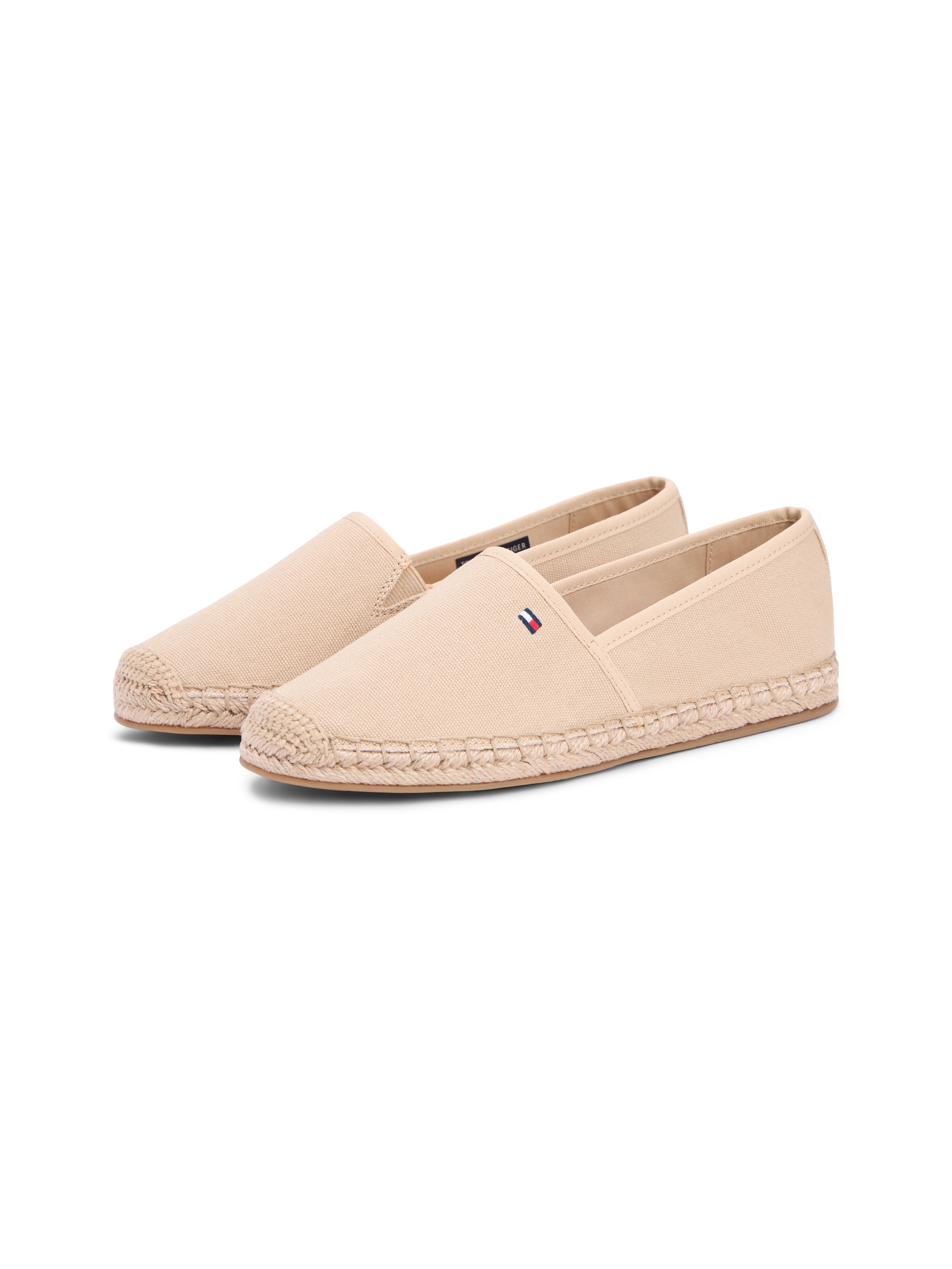 Tommy Hilfiger Espadrille »FLAG CANVAS ESPADRILLE«  ,Slipper,Flats,Bequemschuh mit Jutebezug und Ziernähten, schmale Form