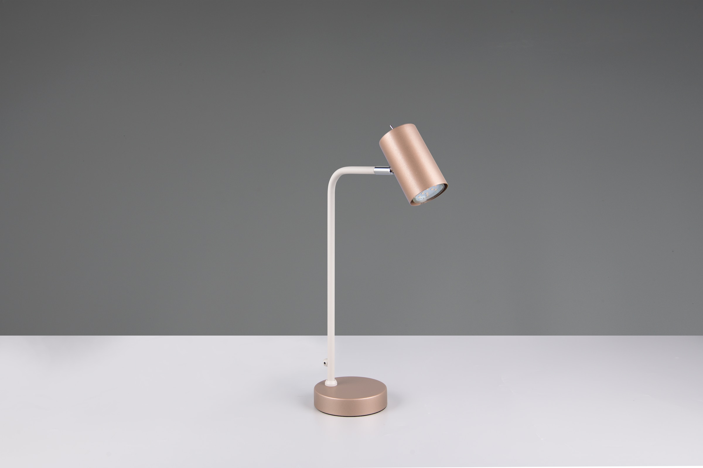 TRIO Leuchten Schreibtischlampe »MARLEY, exkl. 1x GU10 max 5W, Tischleuchte Höhe 45cm« GU10 1 Stk. warmweiß - kaltweiß mit Kippschalter, Leuchtenkopf schwenkbar, 150cm Anschlusskabel