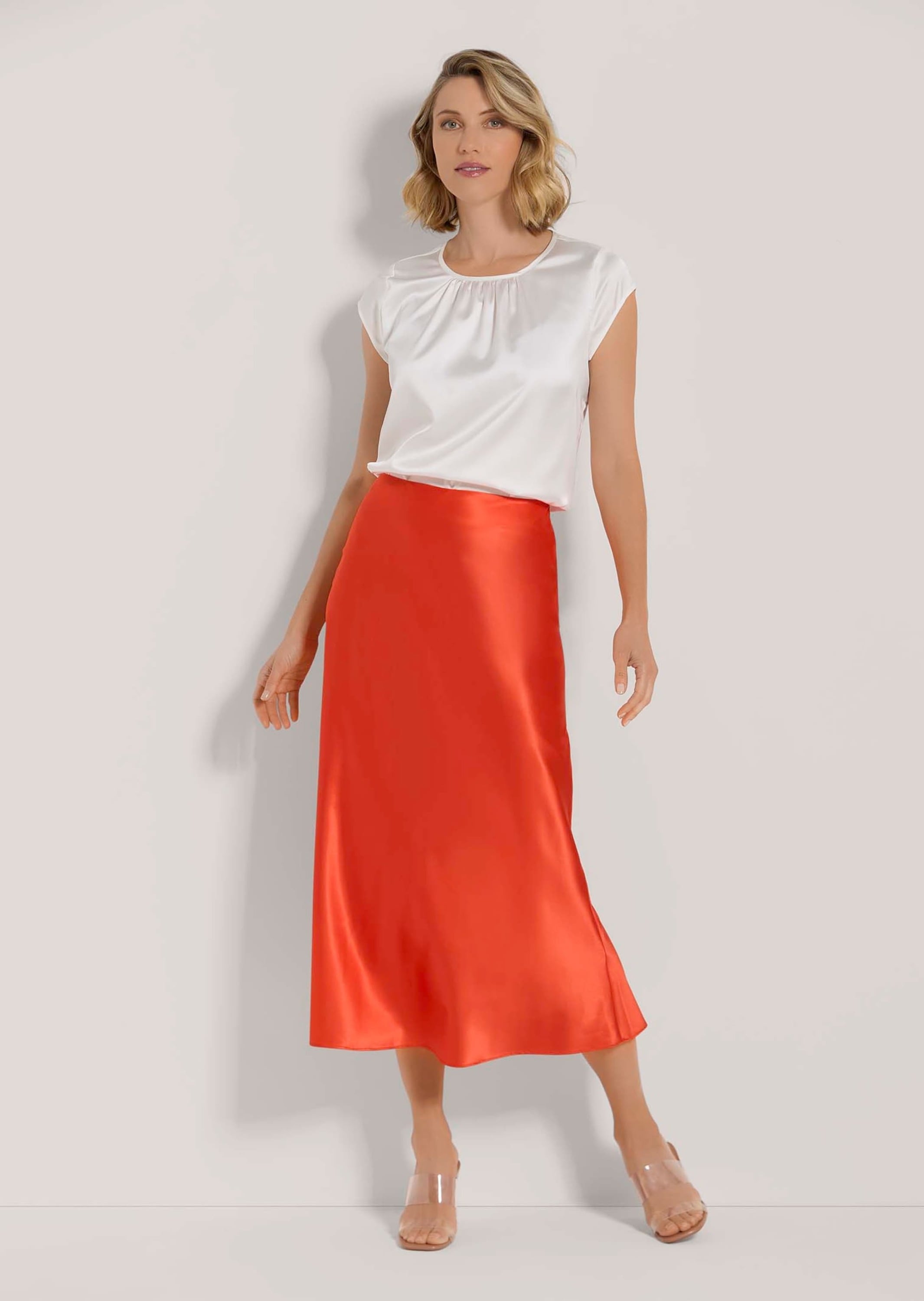 MADELEINE Midirock »Midirock Midi Satinrock für elegante Anlässe«