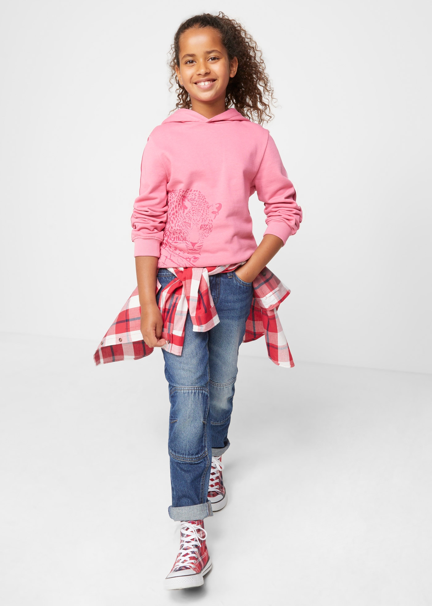 bonprix Kapuzensweatshirt , Regular Fit, mit Tier-Motiv, aus Baumwolle, mit Print
