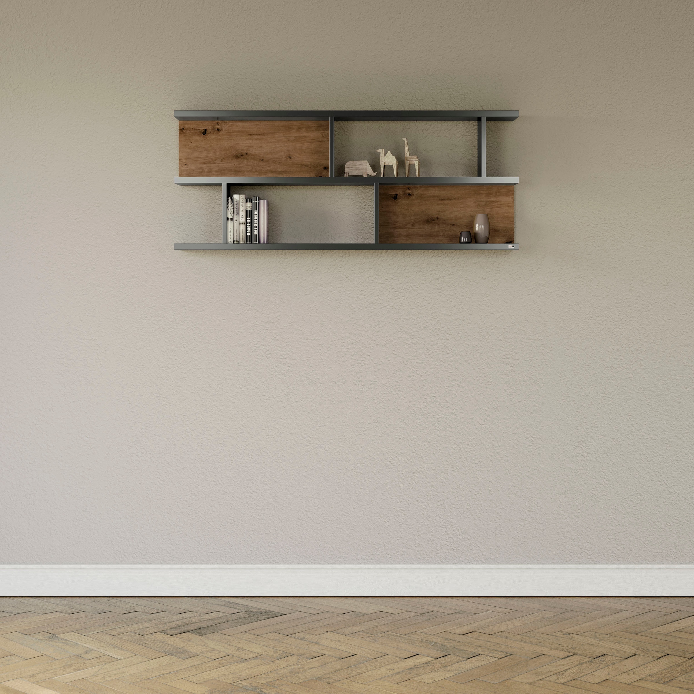 Set One By Musterring Wandregal »York« Typ 43 in grau, Größe B/H/T: 150 cm x 61 cm x 20 cm