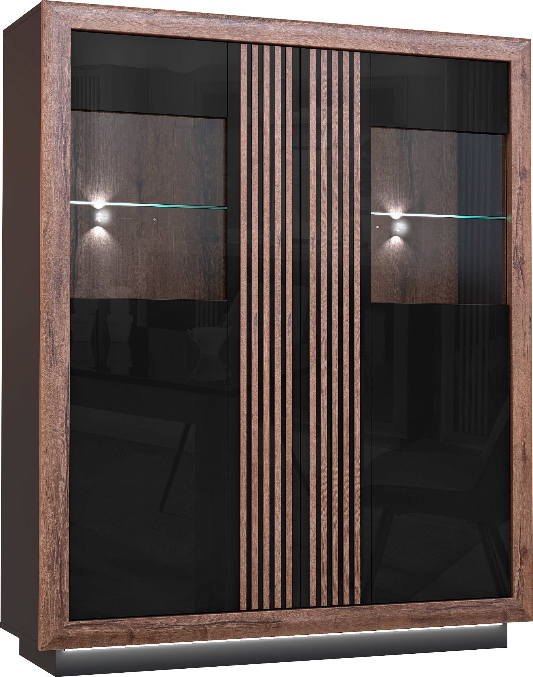 FORTE Highboard »Savona«, Höhe 161 cm, inkl. Beleuchtung