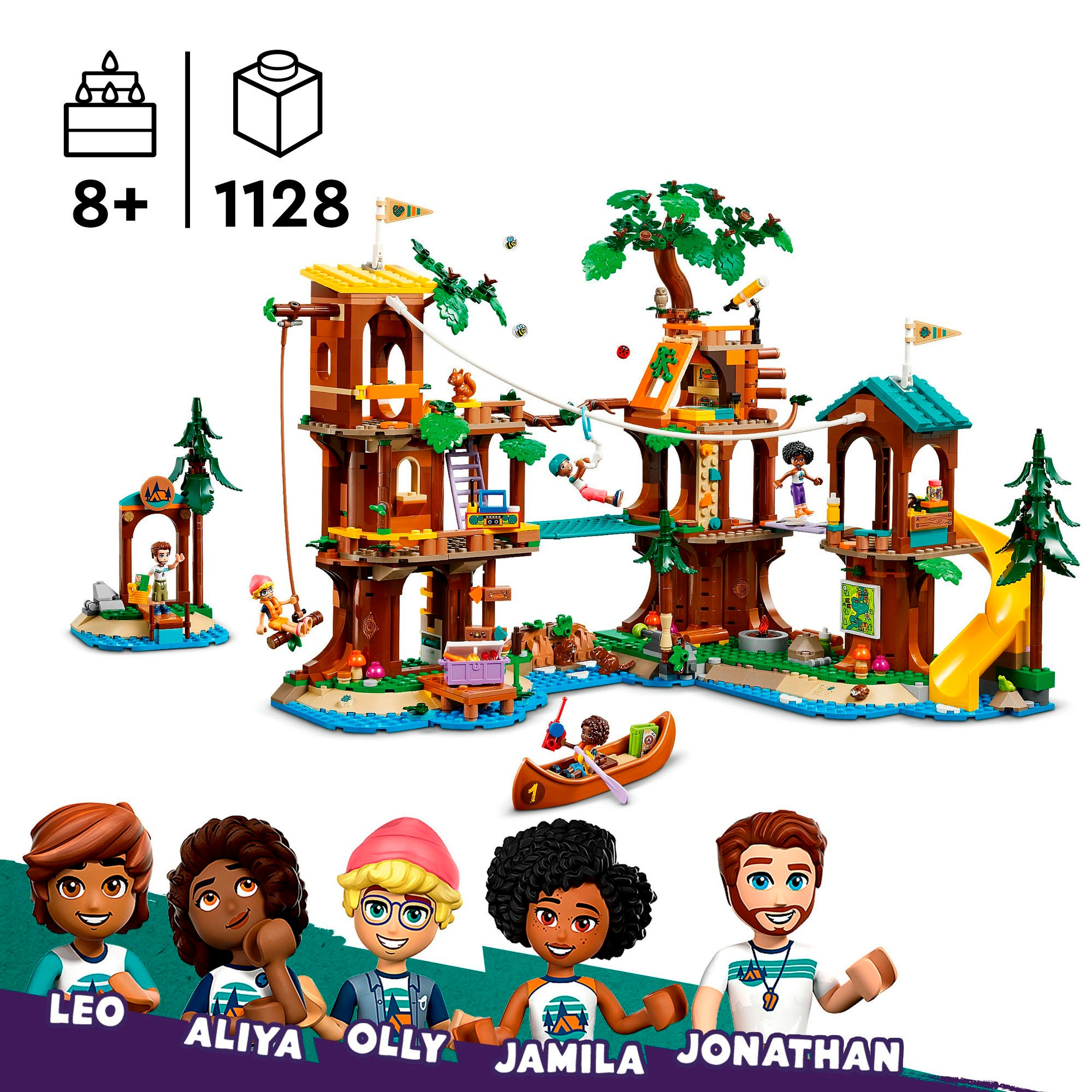 LEGO® Konstruktionsspielsteine »Baumhaus im Abenteuercamp (42631), LEGO Friends«, (1128 St.), Made in Europe