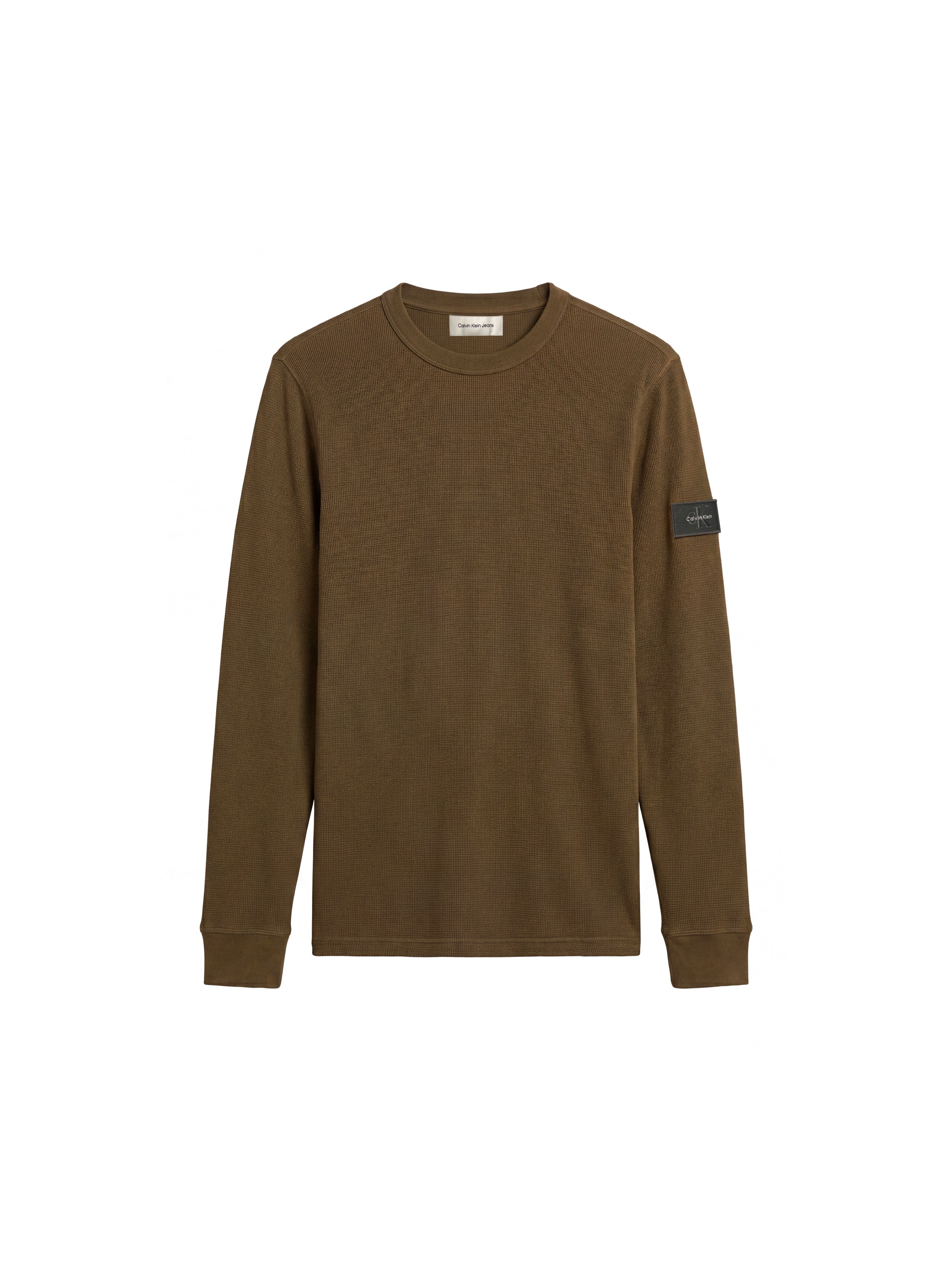 Calvin Klein Jeans Langarmshirt »WAFFLE BADGE CREWNECK TEE« Regular fit, Badge, Rundhalsausschnitt