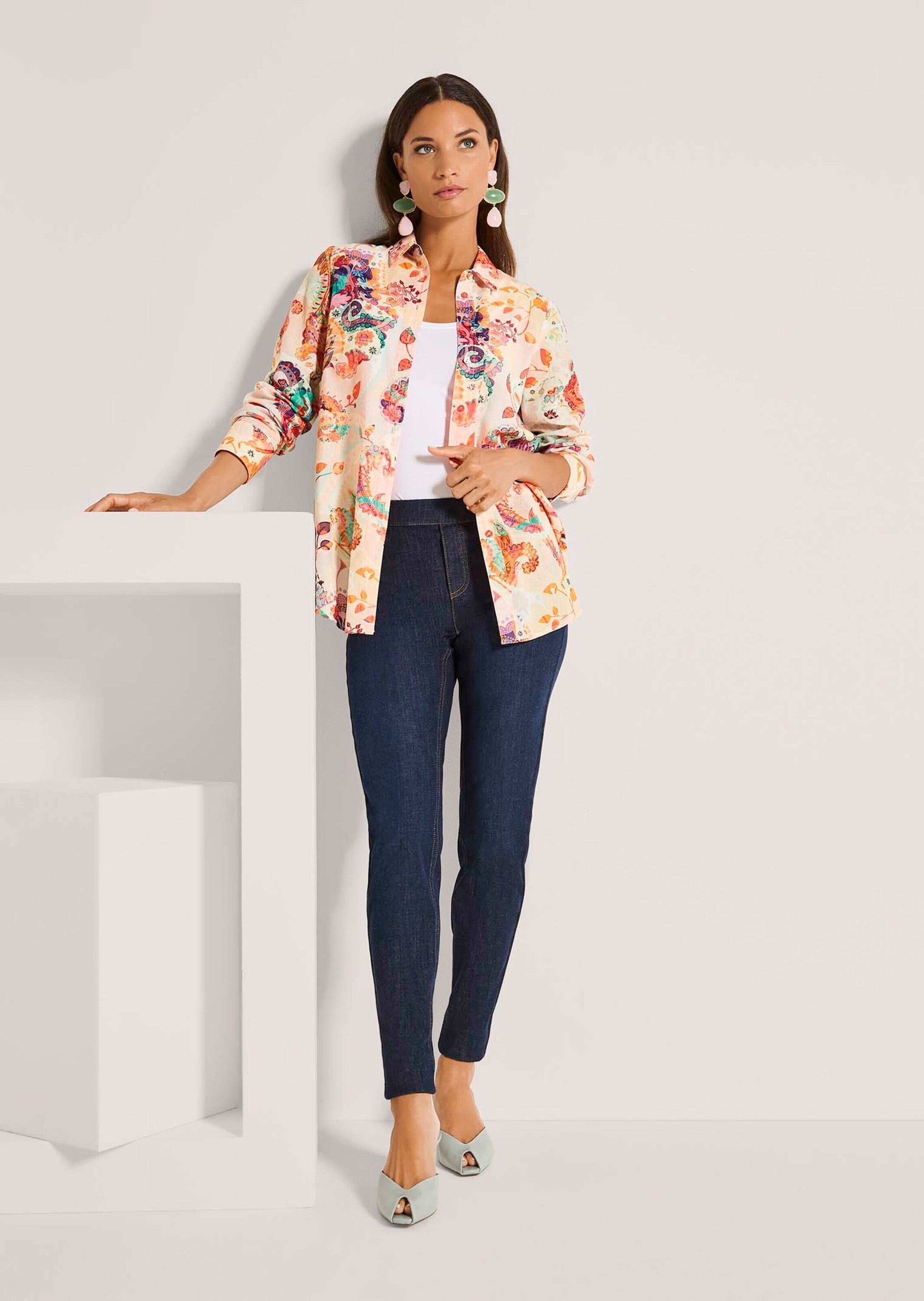 MADELEINE Hemdbluse »Hemdbluse Baumwollbluse mit Paisley-Muster« Hemd mit Rückenpasse