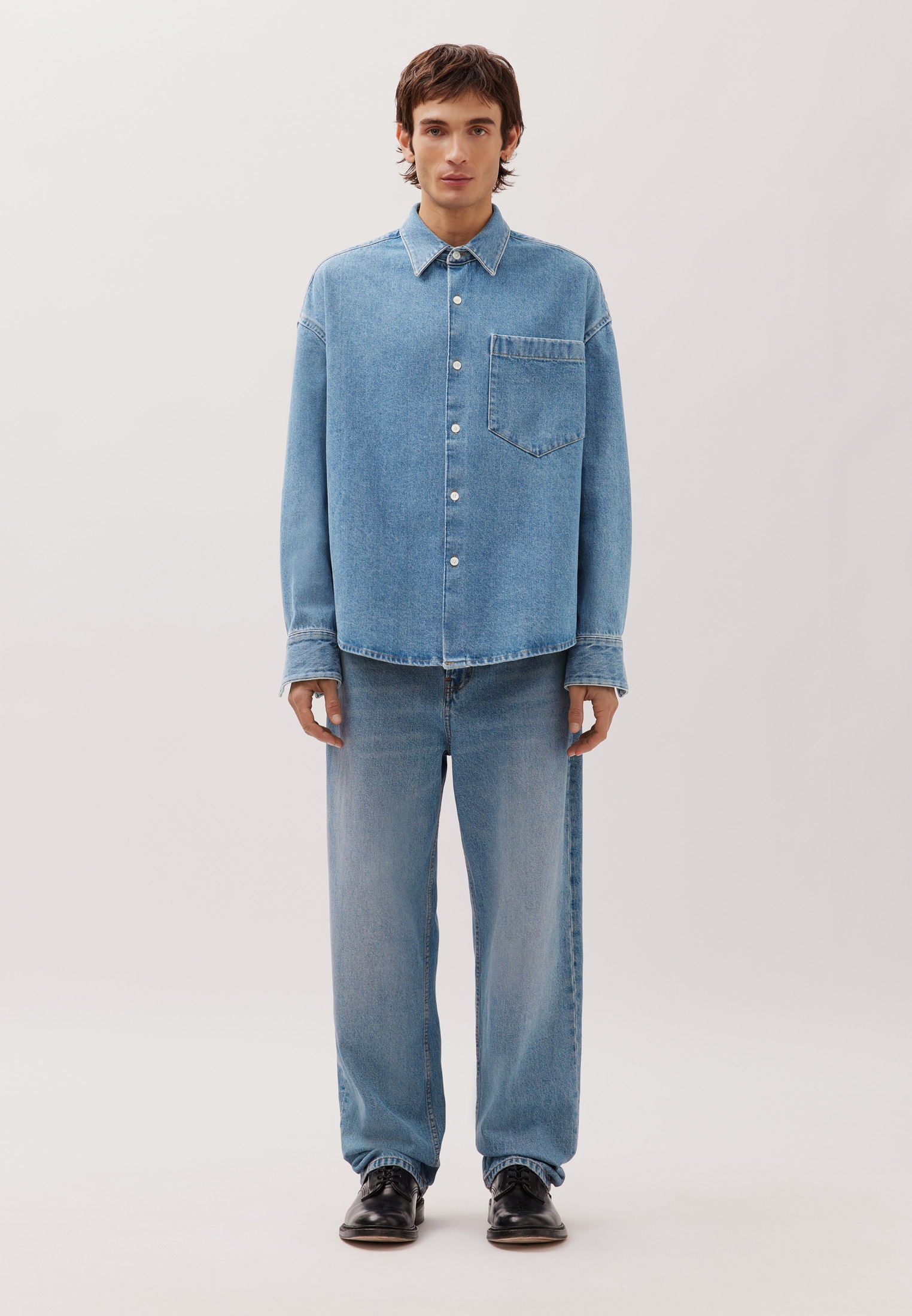 studio seidensticker Businesshemd Oversized 1/1 Kentkragen Denim