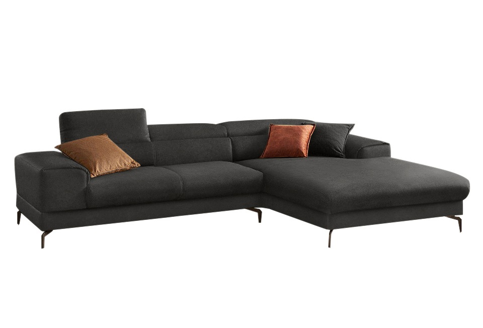 W.SCHILLIG Ecksofa »Piedroo, Designsofa mit tollem Sitzkomfort, elegant und bequem, L-Form« Kopfteilverstellung, wahlweise mit Sitztiefenverstellung, Breite 303cm