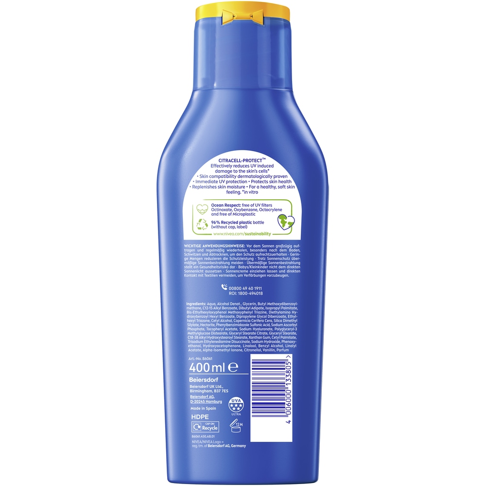 Nivea Sun Sonnenschutzlotion »Schutz & Pflege Lotion LSF50+« Mit Vitamin C und Hyaluron für doppelten Zellschutz