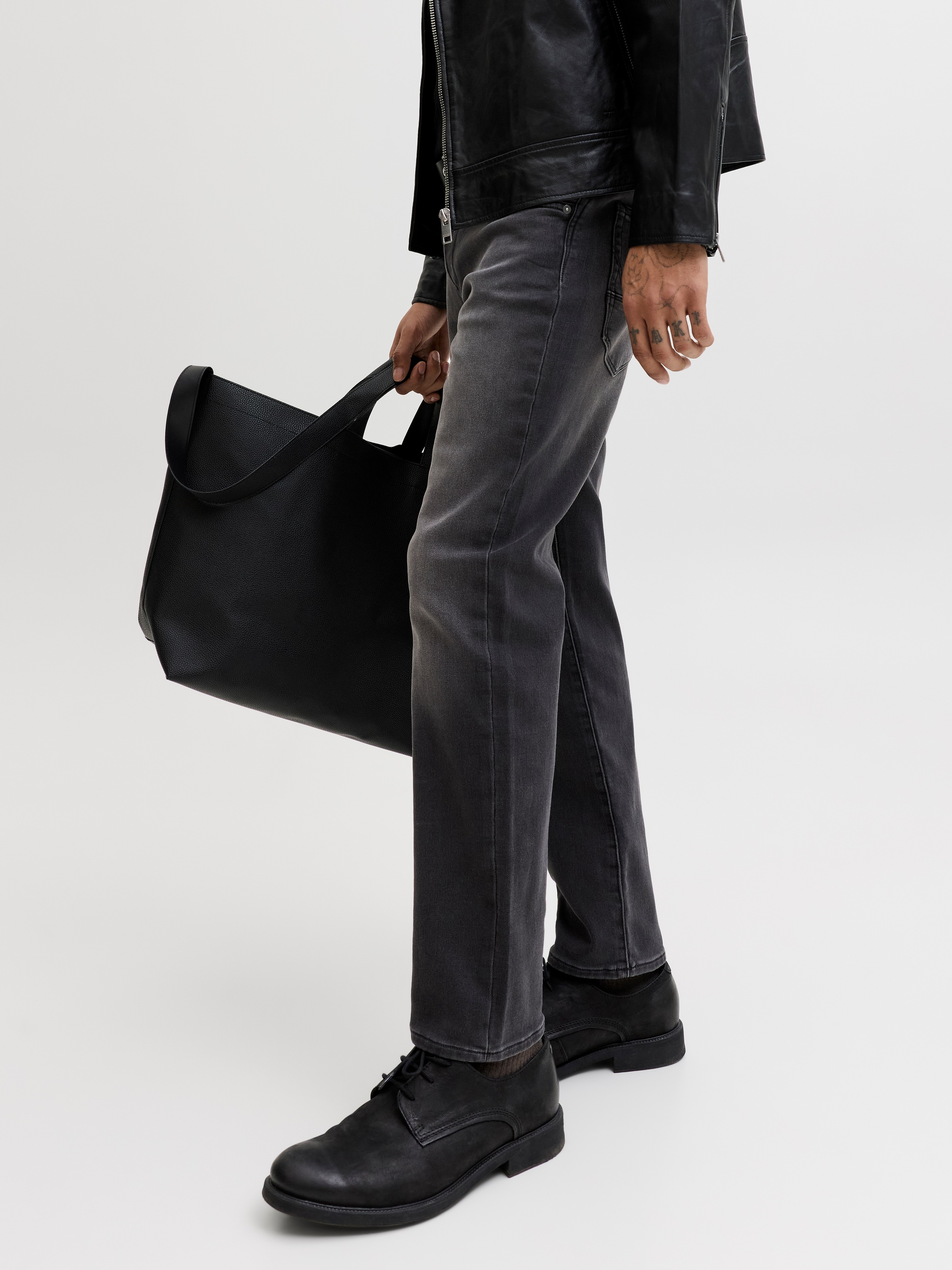 Jack & Jones Tapered-fit-Jeans »JJIMIKE mit Stretch, Used-Look und bequemer Passform« mit Abriebeffekten