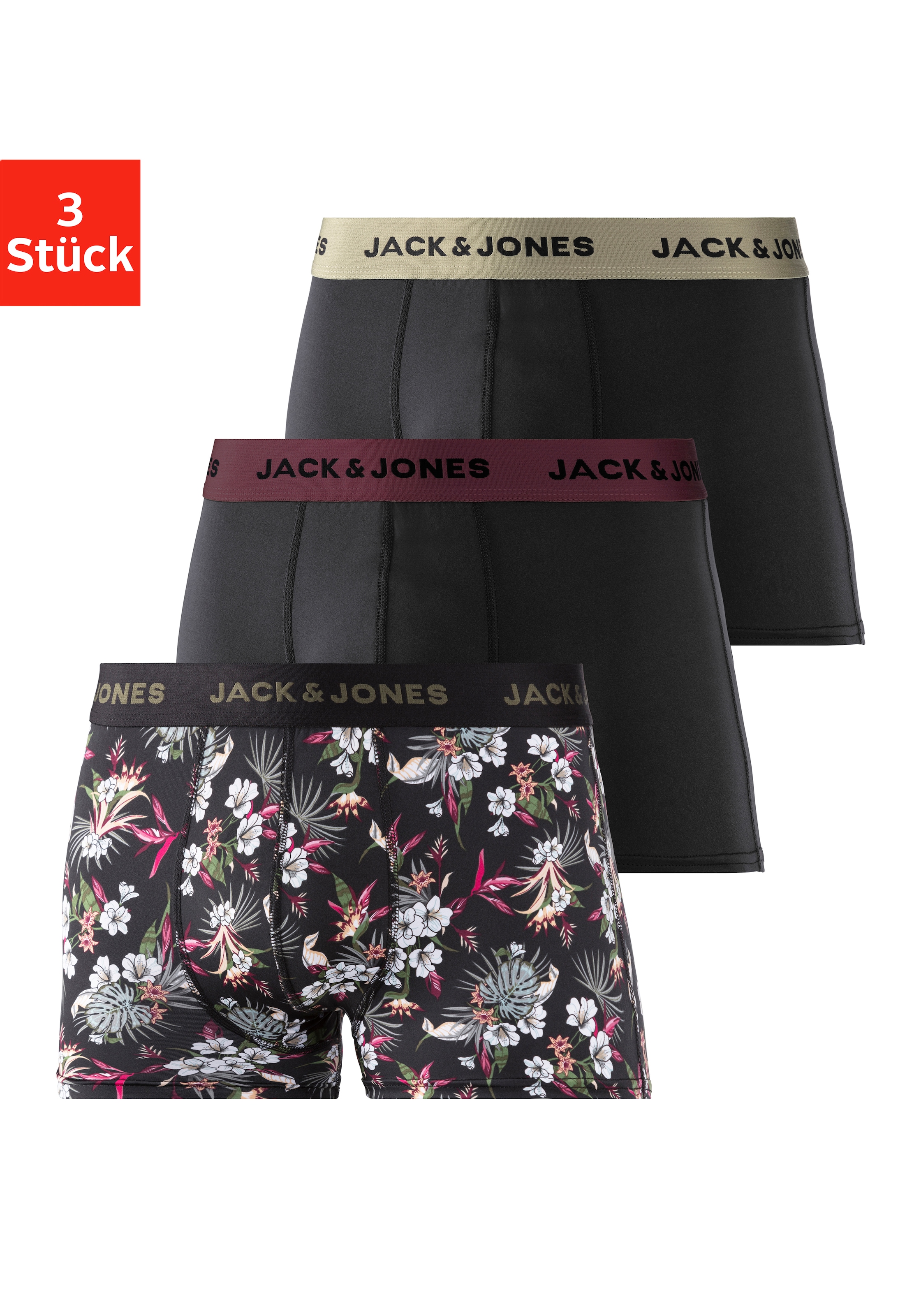 Jack & Jones Funktionsboxer, (Packung, 3 St.), aus Microfaser