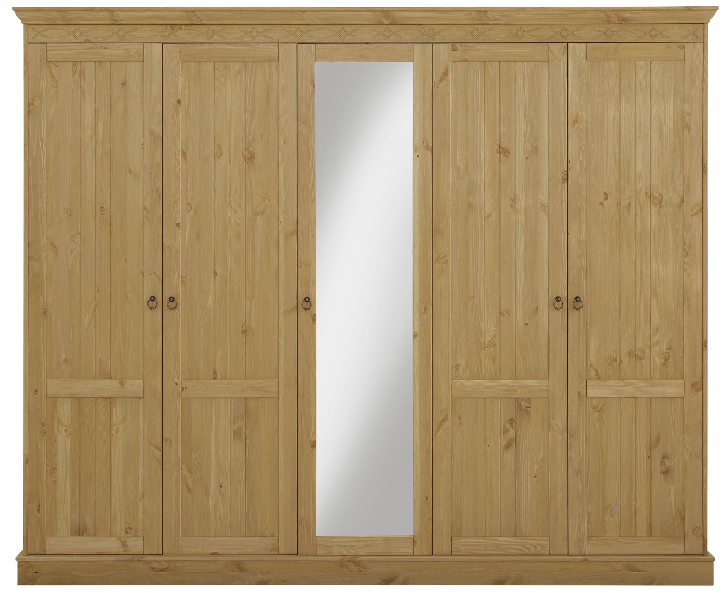 Home affaire Drehtürenschrank »Indra«, (3 Breiten: 100/145/233 cm H/T ca.187/54 cm), aus massiver Kiefer, mit Spiegel bei der 3- und 5trg.Variante