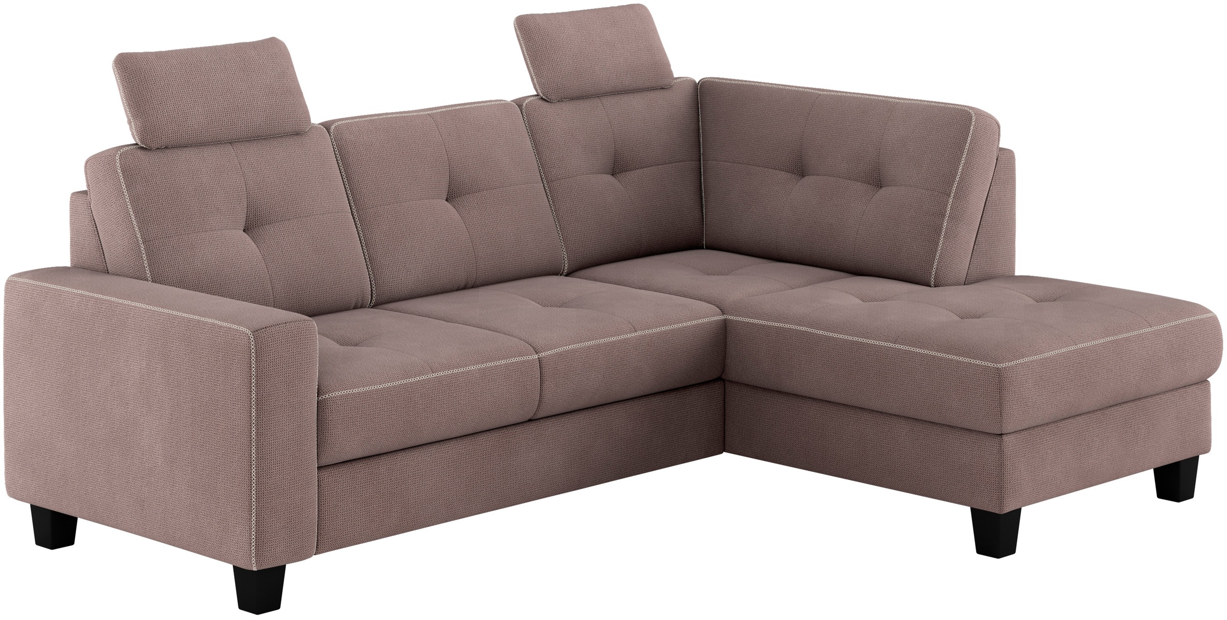 Places of Style Ecksofa »Varese«, Kreuznaht in beige