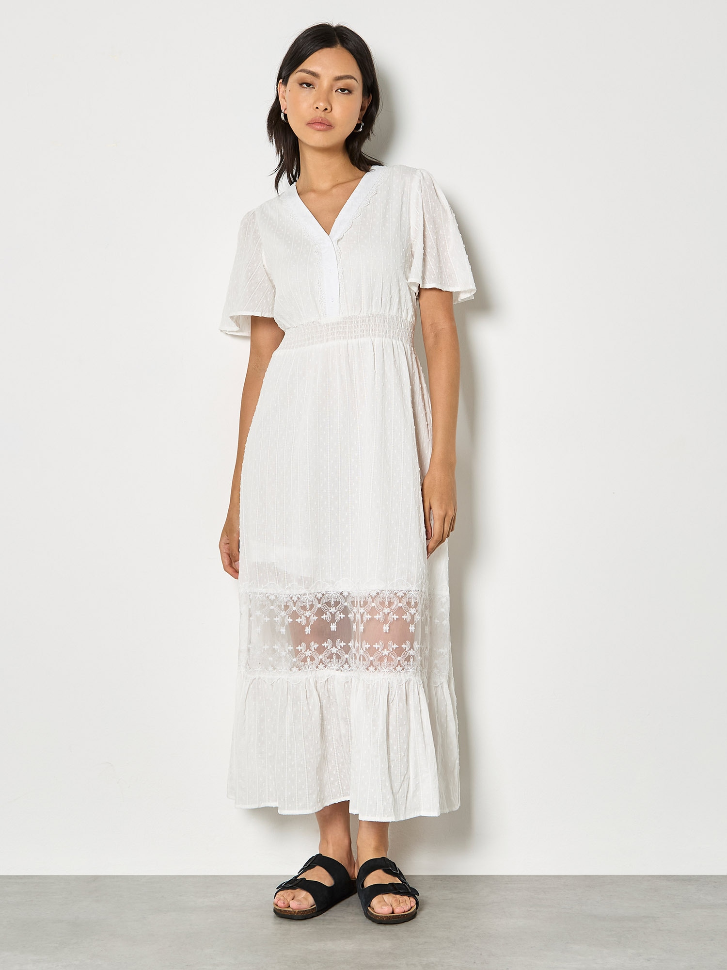 Apricot Maxikleid »Maxikleid« mit Dobby-Spitze