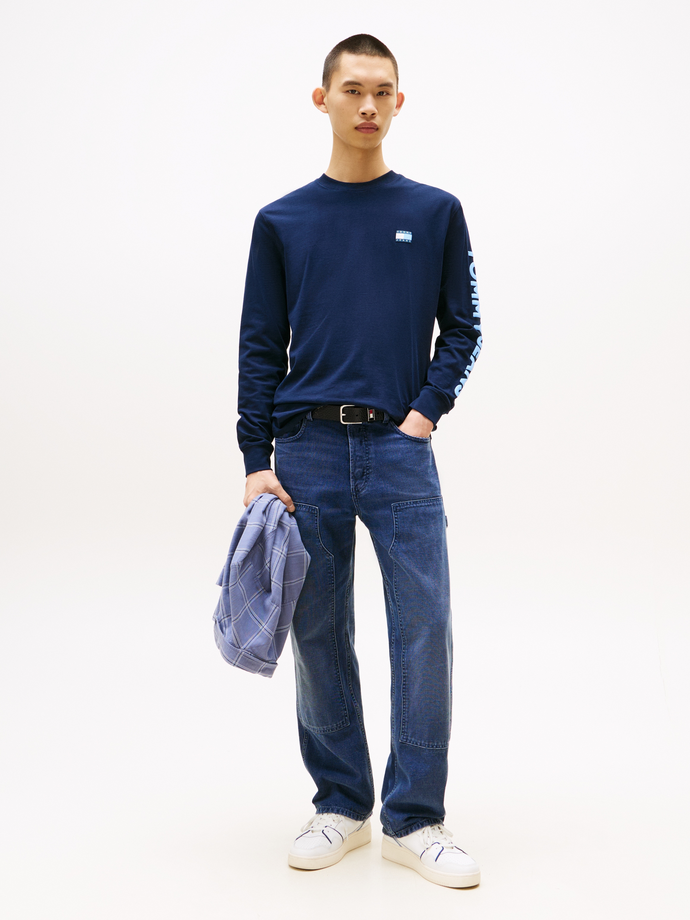 Tommy Jeans Langarmshirt »TJM REG POP COL NW CLSC LS T EXT«, Mit Rundhalsausschnitt