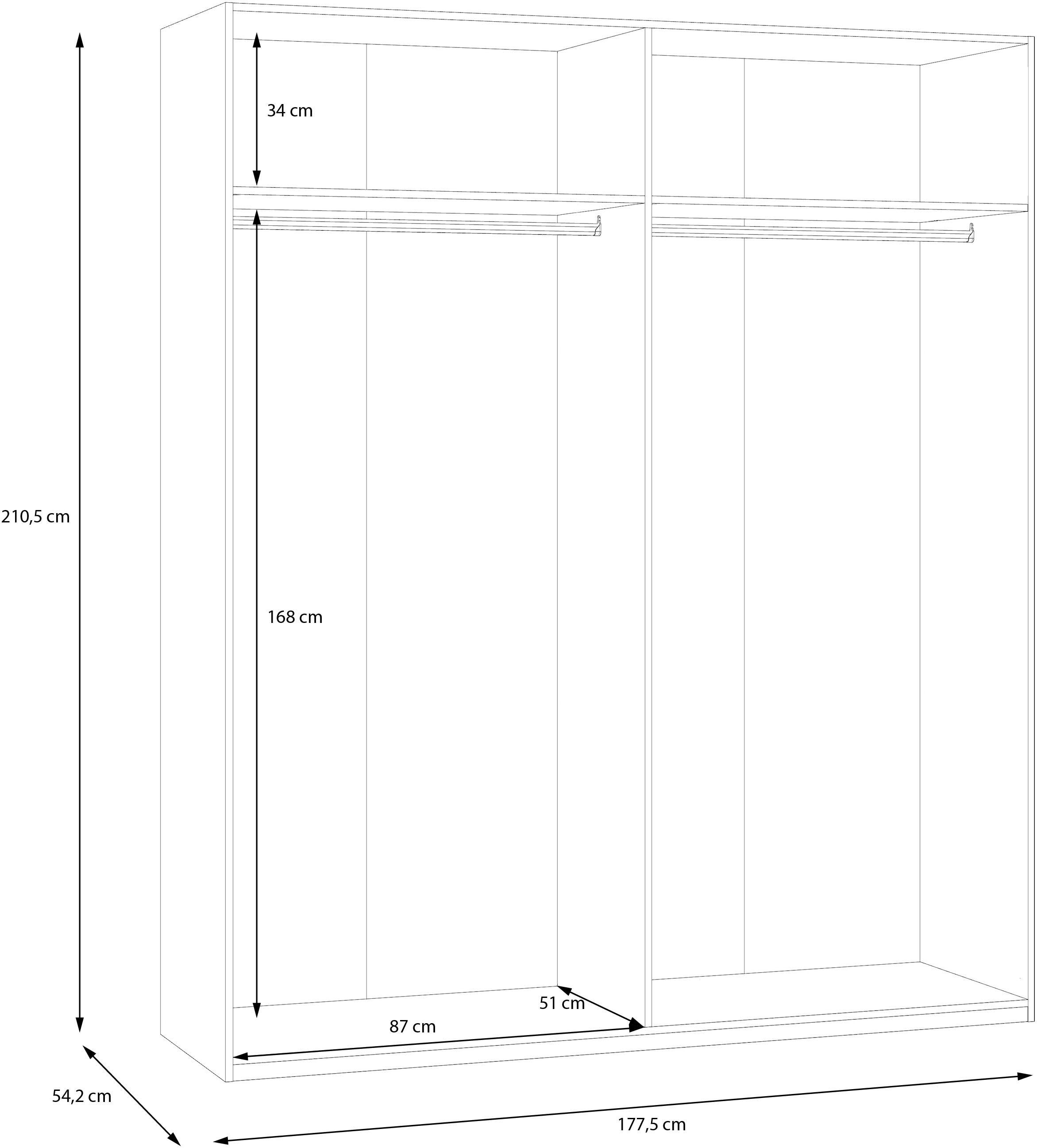FORTE Drehtürenschrank, Drehtürenschrank, Stauraum, Zubehör optional bestellbar