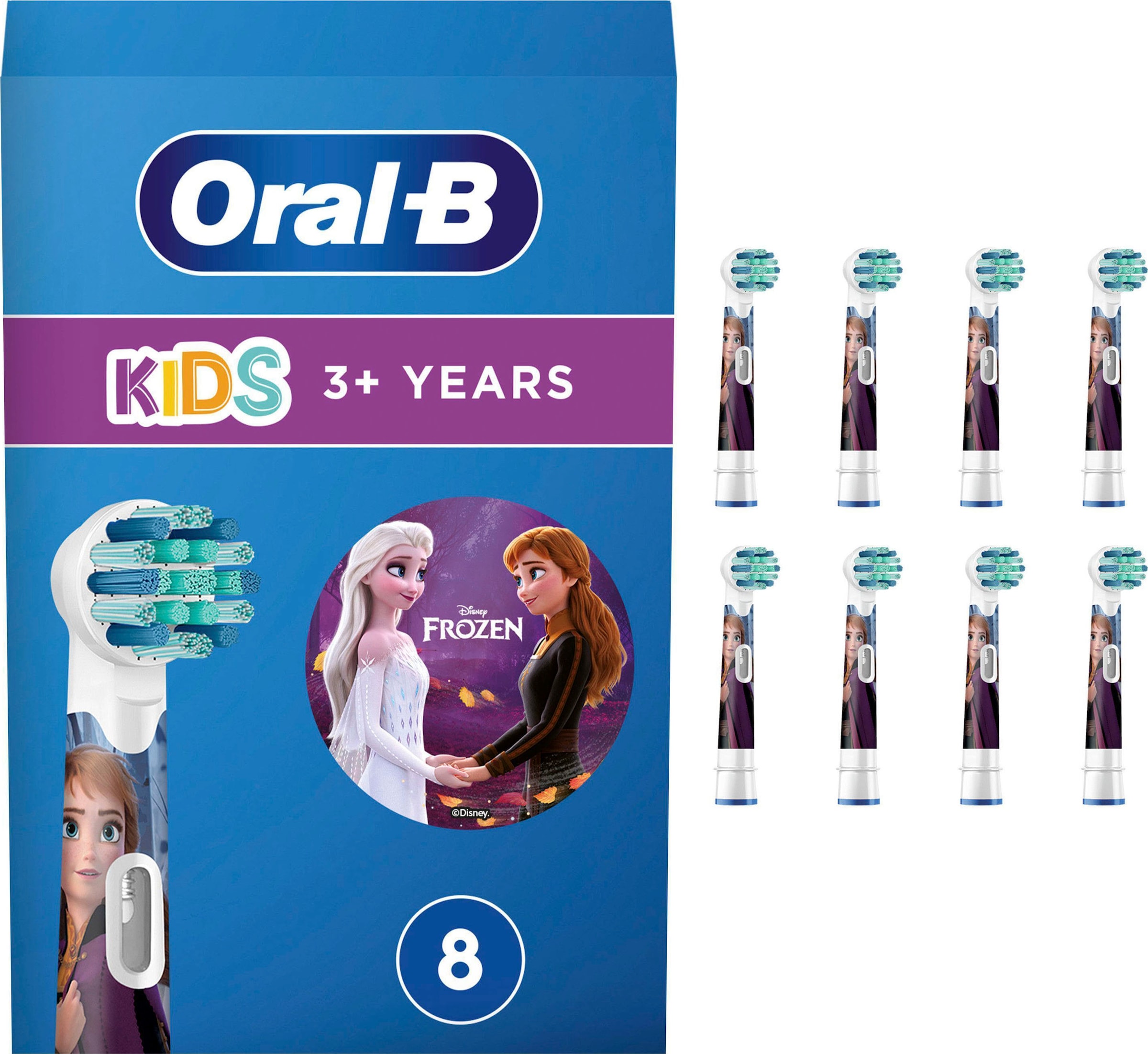 Oral-B Aufsteckbürsten »Kids Frozen«, extra weiche Borsten, ab 3 Jahren, Design kann variieren, 8 Stück
