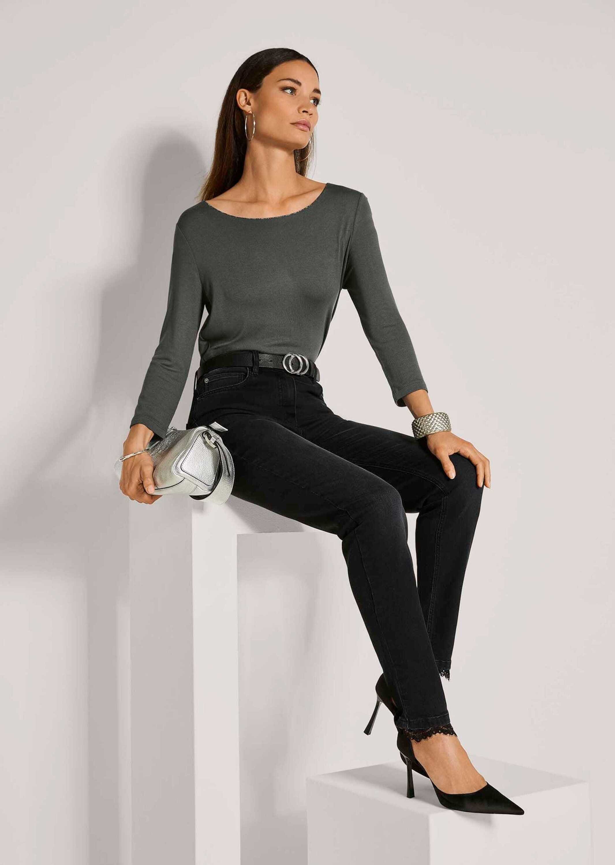 MADELEINE 3/4-Arm-Shirt »Shirt Elegantes Glanzshirt mit Viskose-Stretch«