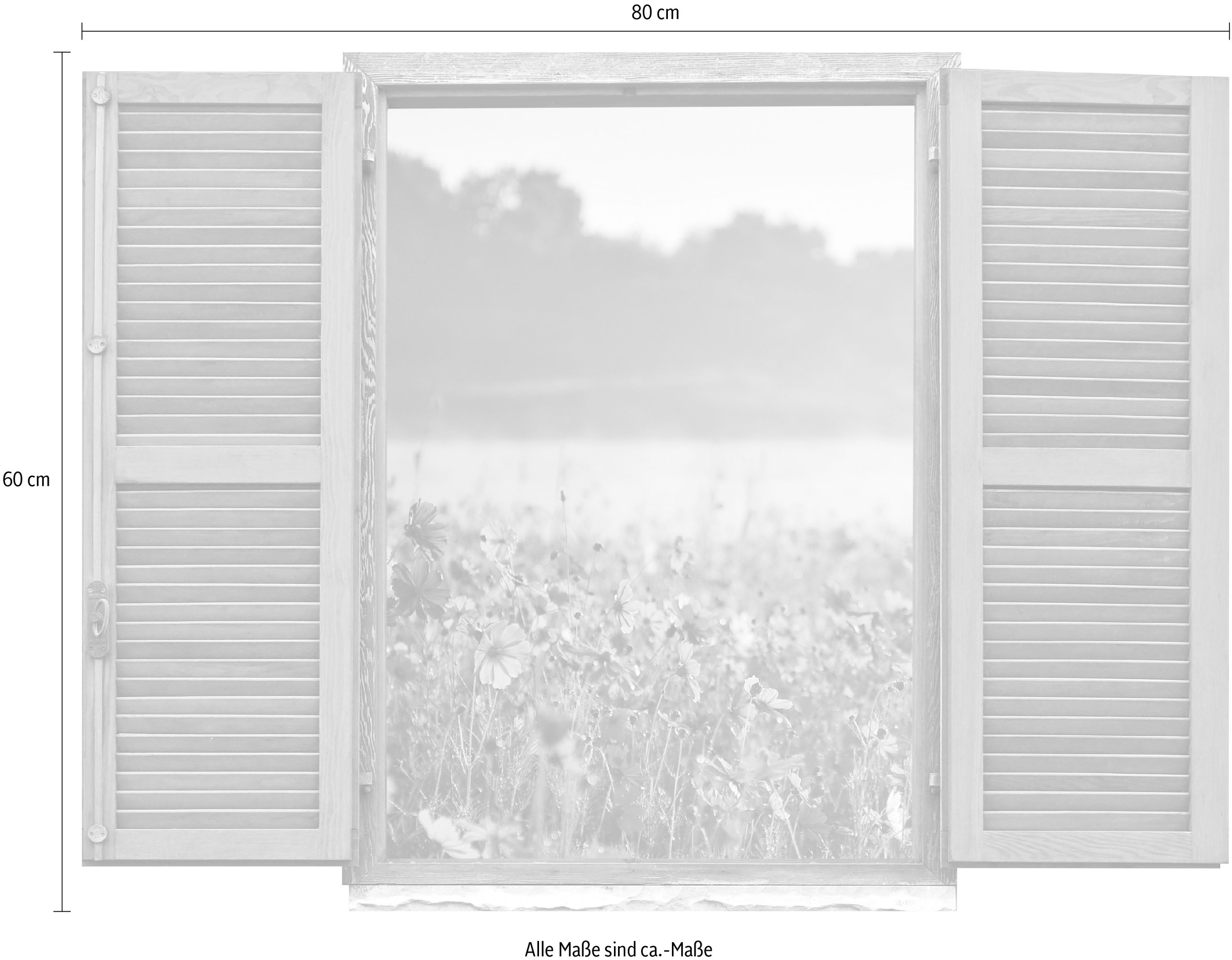 queence Wandtattoo »Feld von rosa Blumen«, (1 St.), Wandsticker, Wandbild, selbstklebend, 3D, Fenster