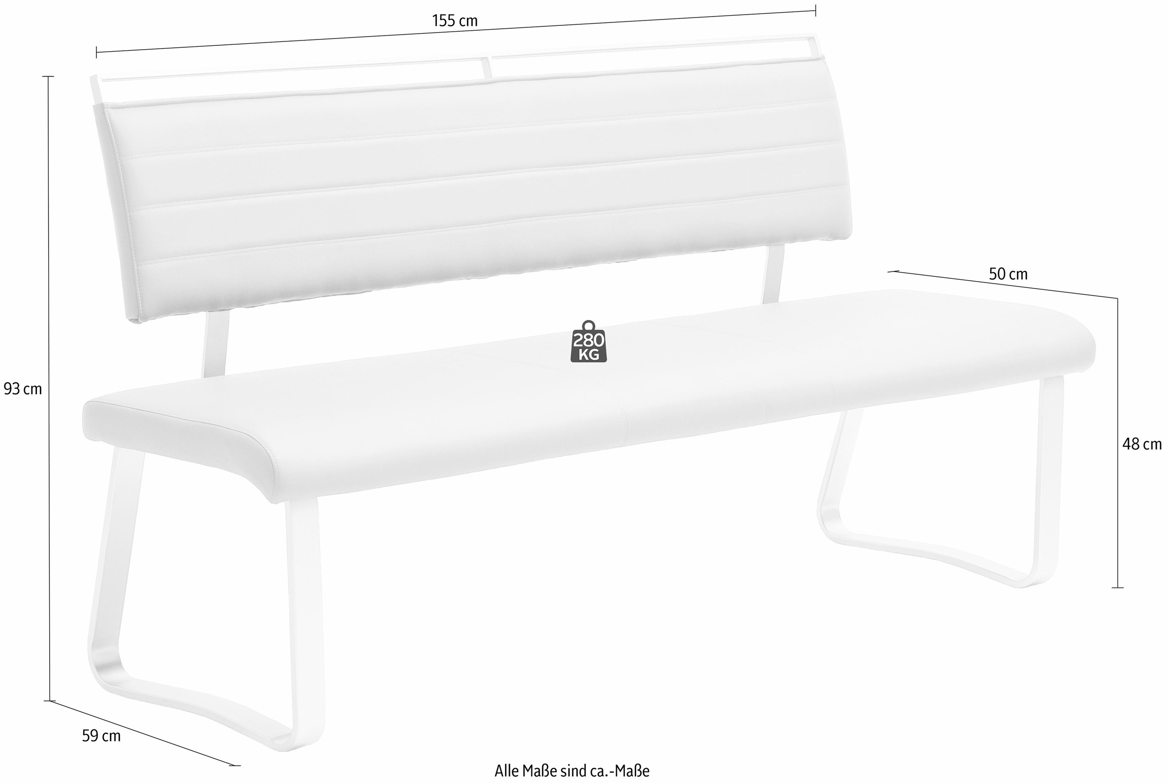 MCA furniture Polsterbank, bis 280 Kg belastbar