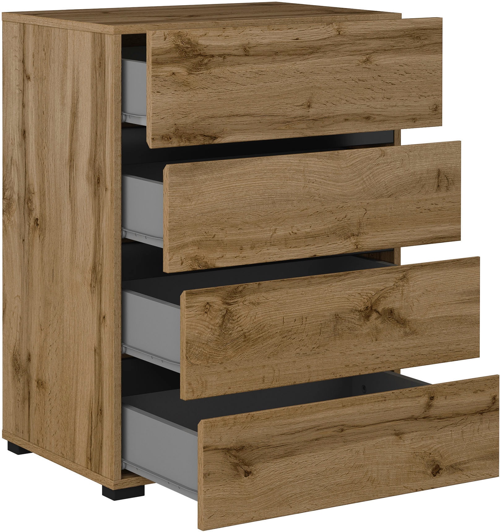 INOSIGN Kommode »Cross,Breite 60 cm, moderne grifflose Sideboard,4 Schubkästen«, Schubladenschrank mit viel Stauraum, Flur Highboard