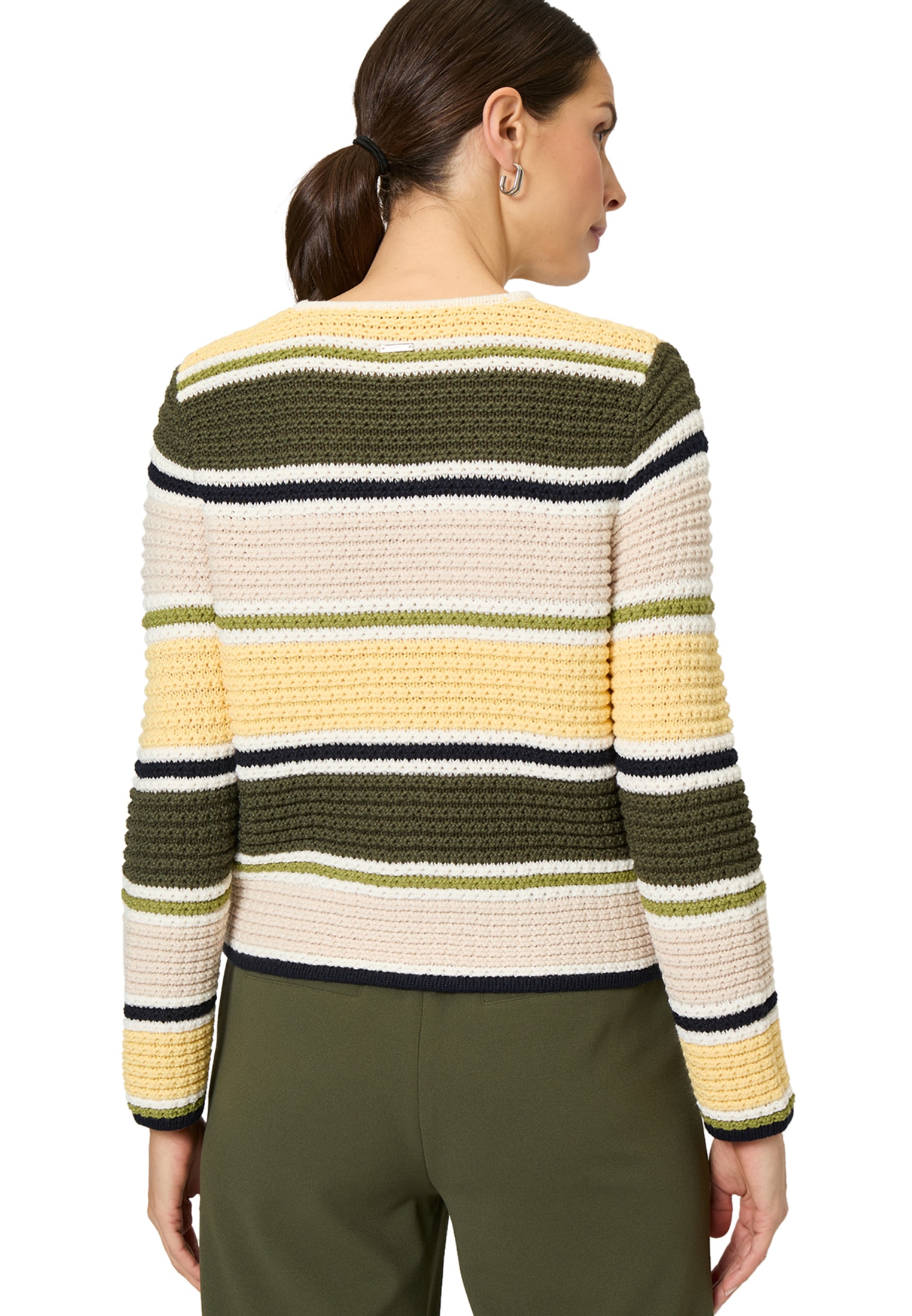Zero Strickjacke »Strickjacke gestreift mit Knopfleiste«