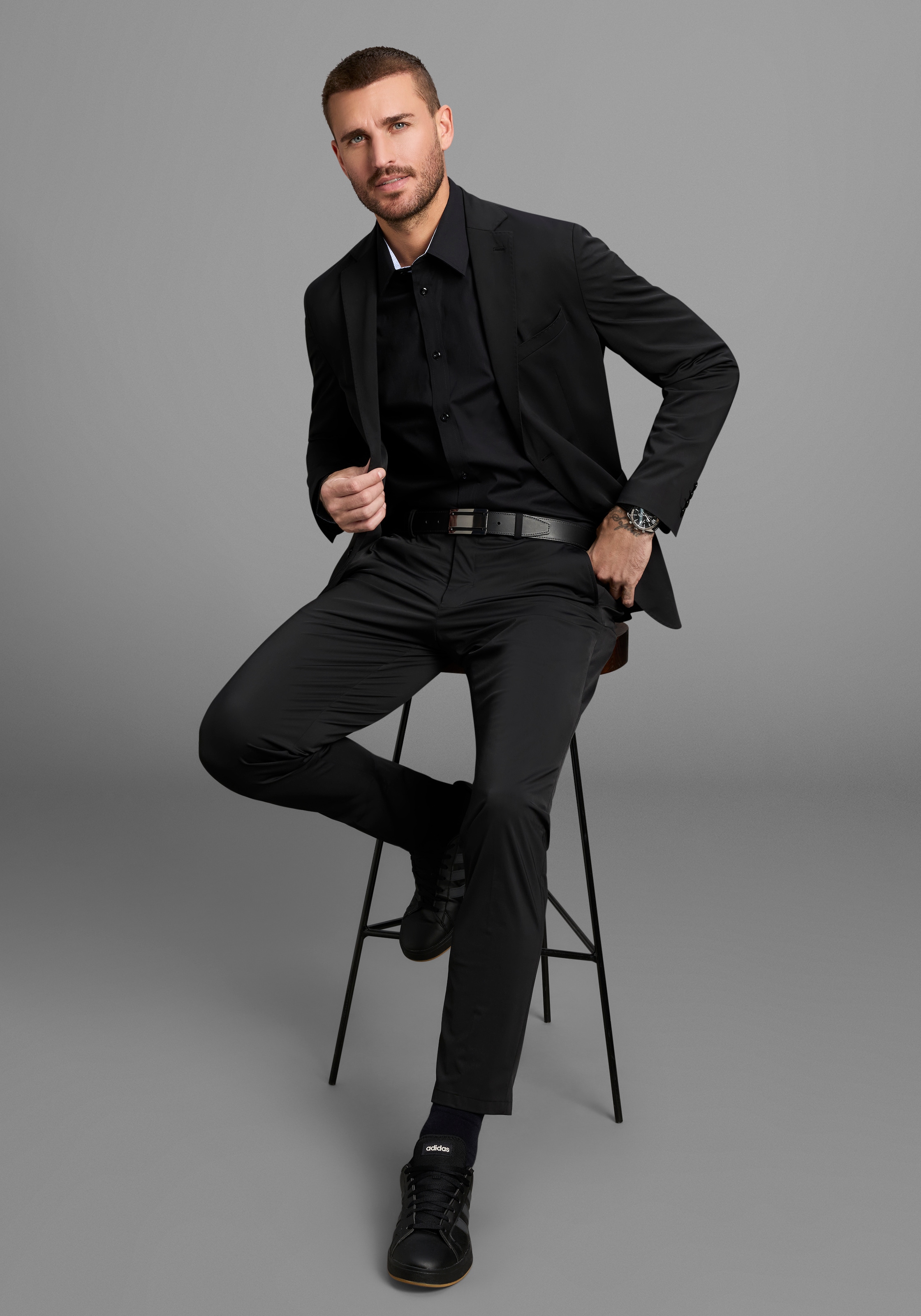 Bruno Banani Langarmhemd »elastische Baumwollqualität«, für maximale Bewegungsfreiheit durch Stretch
