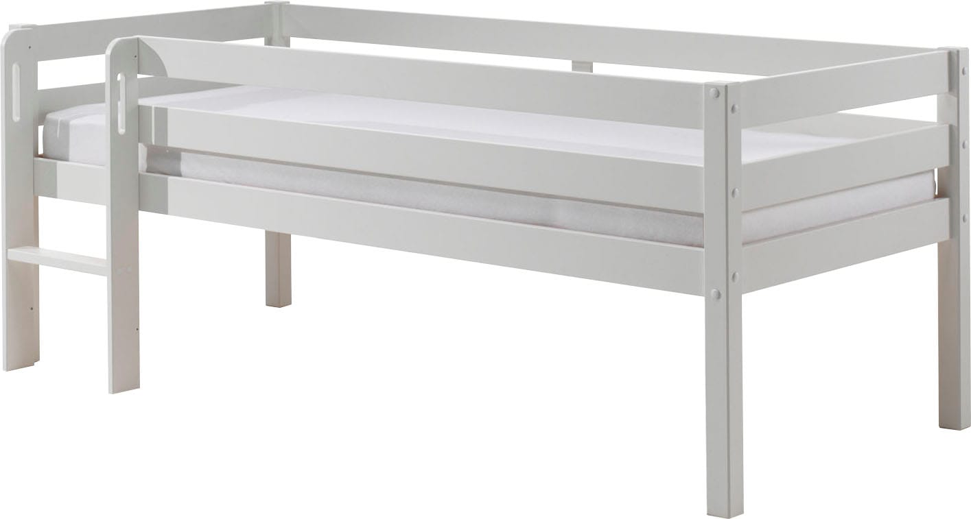 Vipack Spielbett »Pino, Kiefer massiv, Liegefläche 90/200, Made in Europe«, (inkl. Leiter, Absturzschutz, 2 Farben zur Auswahl), inkl. Rolllattenrost, wahlweise mit oder ohne Rutsche