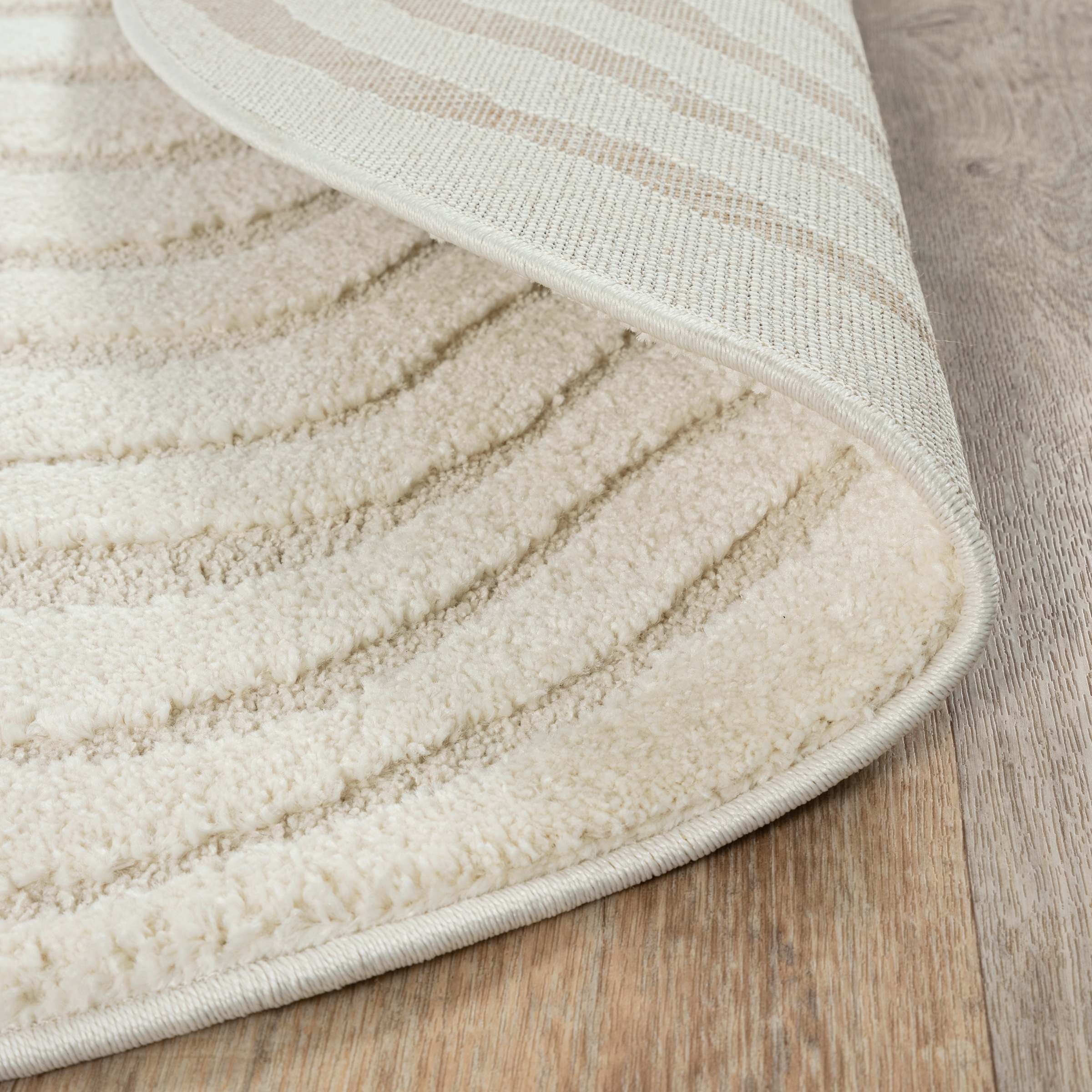 merinos Teppich »Elio«, rund, 16 mm Höhe, moderner Kurzflor Teppich mit Hoch-Tief-Effekt, 3D Effekt