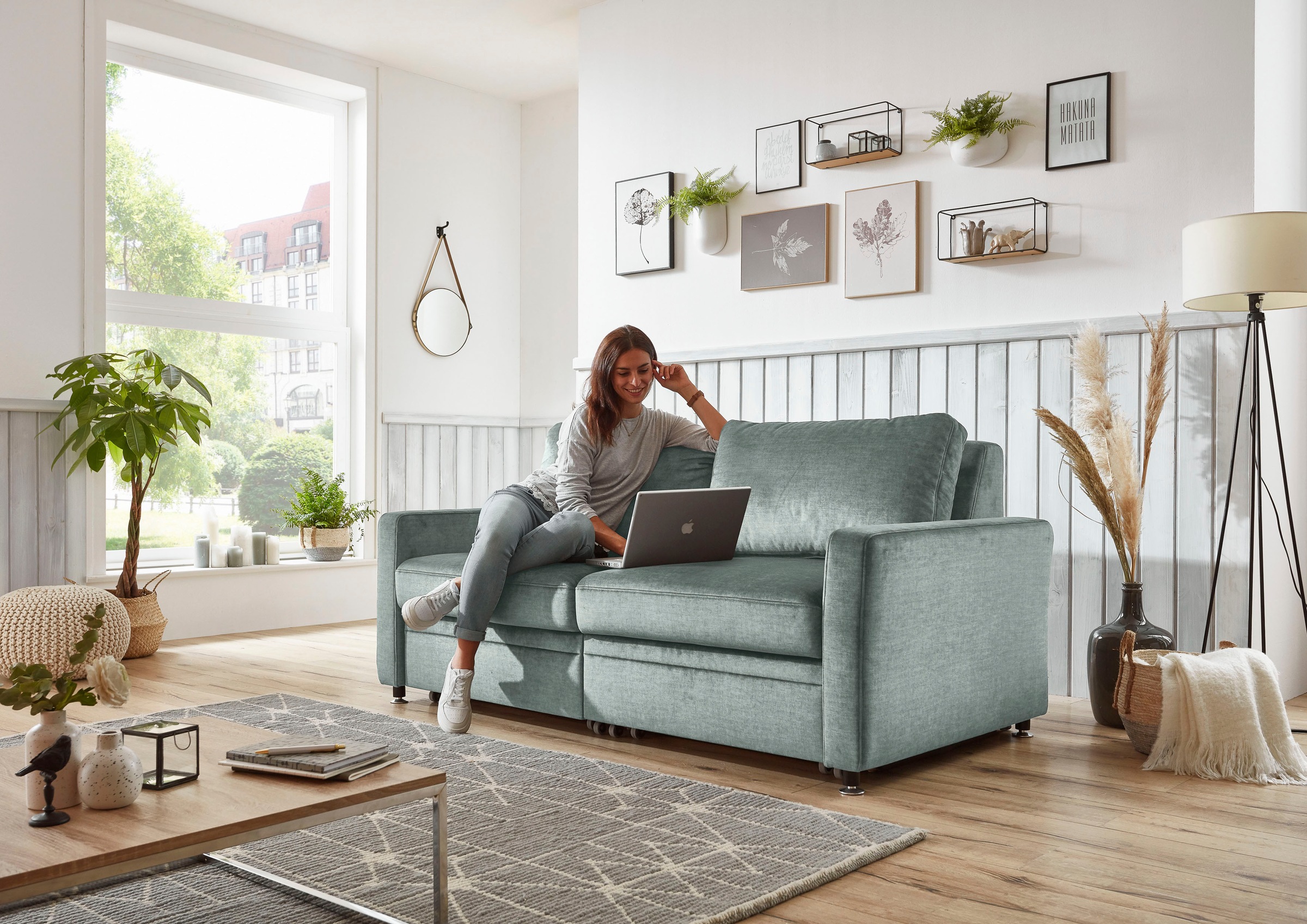 Die PlanBar Schlafsofa »MP-PD19021« mit Längsschläferfunktion 80 bzw. 160x210 cm