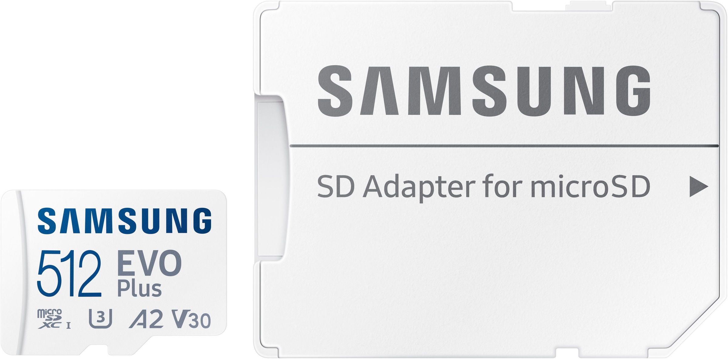 Samsung Speicherkarte »EVO Plus (2024) 512GB inkl. SD-Adapter«, (Video Speed Class 30 (V30)/UHS Speed Class 3 (U3) 160 MB/s Lesegeschwindigkeit)