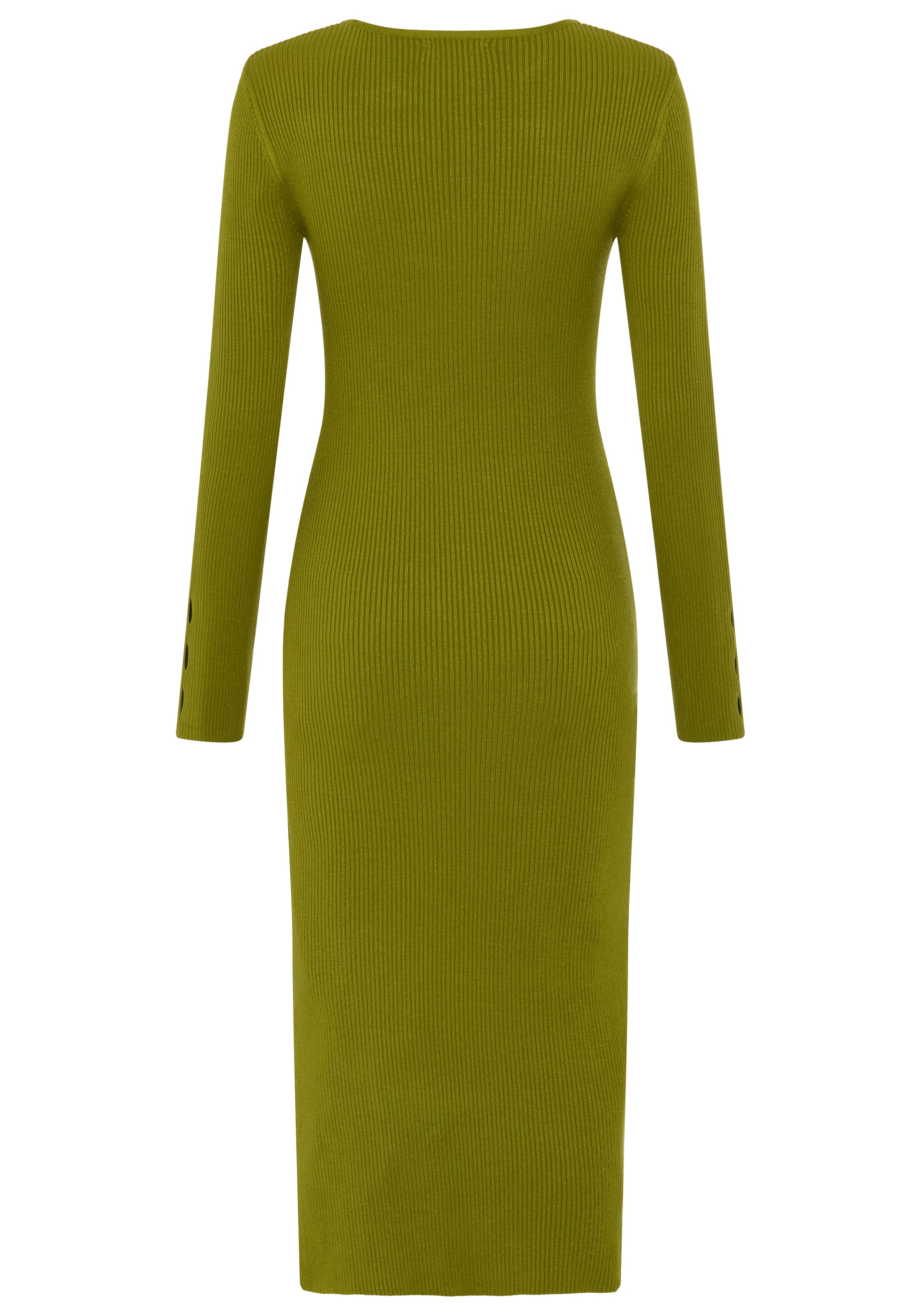 Melrose Strickkleid in Midi-Länge mit femininen Cut-Outs und seitlichem Schlitz